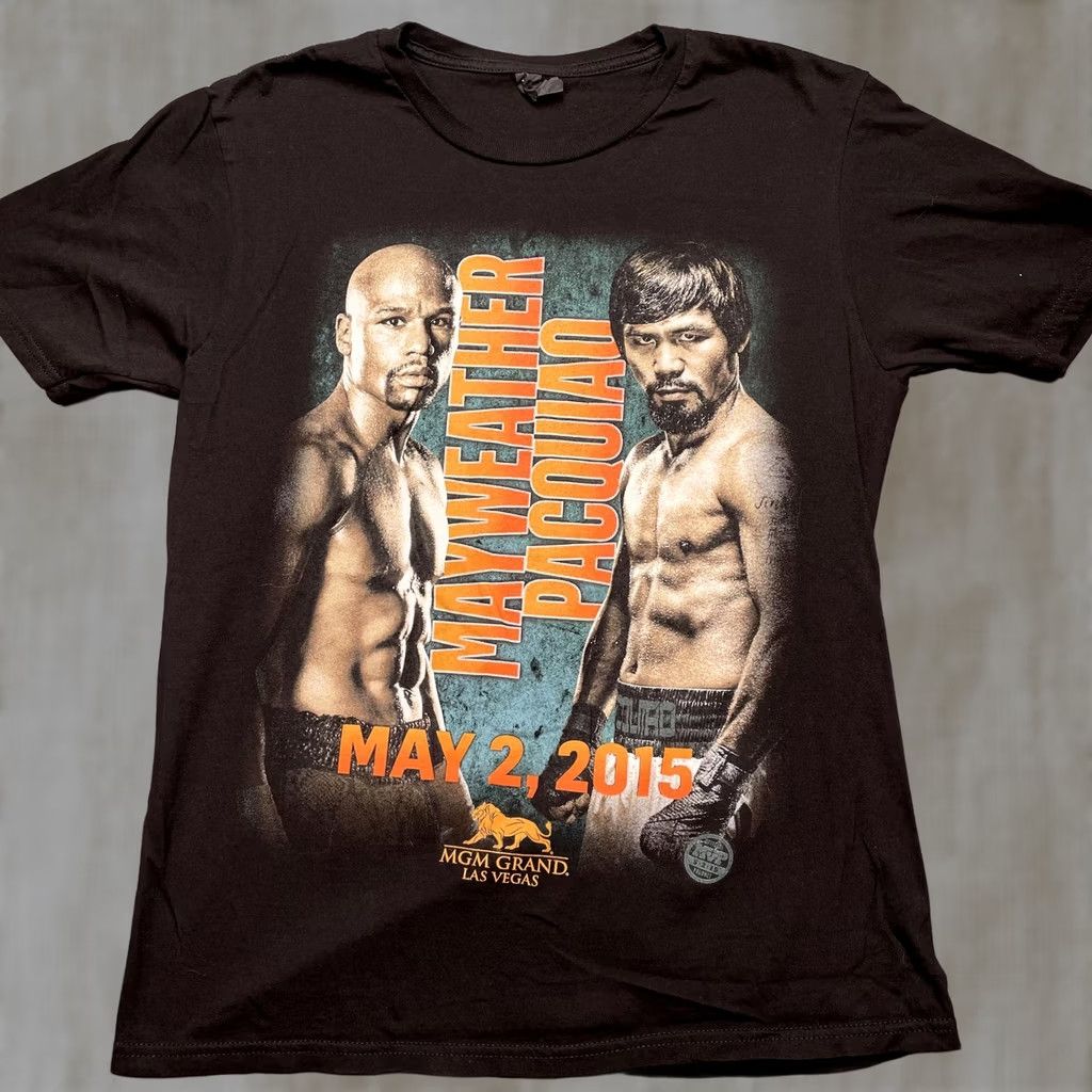 Vintage Mayweather Pacquiao Shirt Mens Medium Black MGM Grand Las Vegas Tee Size US M / EU 48-50 / 2 - 1 Thumbnail