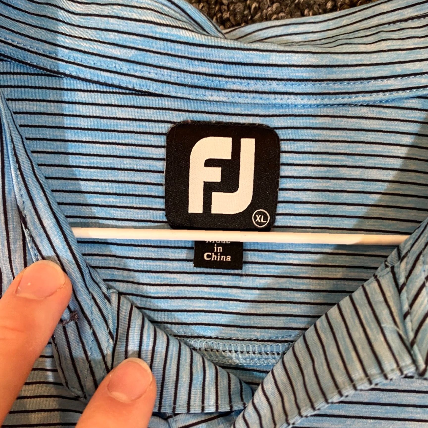 Footjoy FootJoy Polo Shirt Mens XL Blue Striped Golf S/S Casual White King Creek DE Volume Shirt Ladies? Wait. Size US XL / EU 56 / 4 - 2 Thumbnail