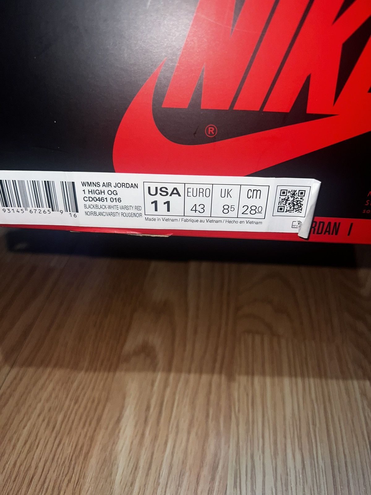 Nike NIKE BLACK TOE JORDAN 1 Mens 9 Size US 9 / EU 42 - 5 Thumbnail