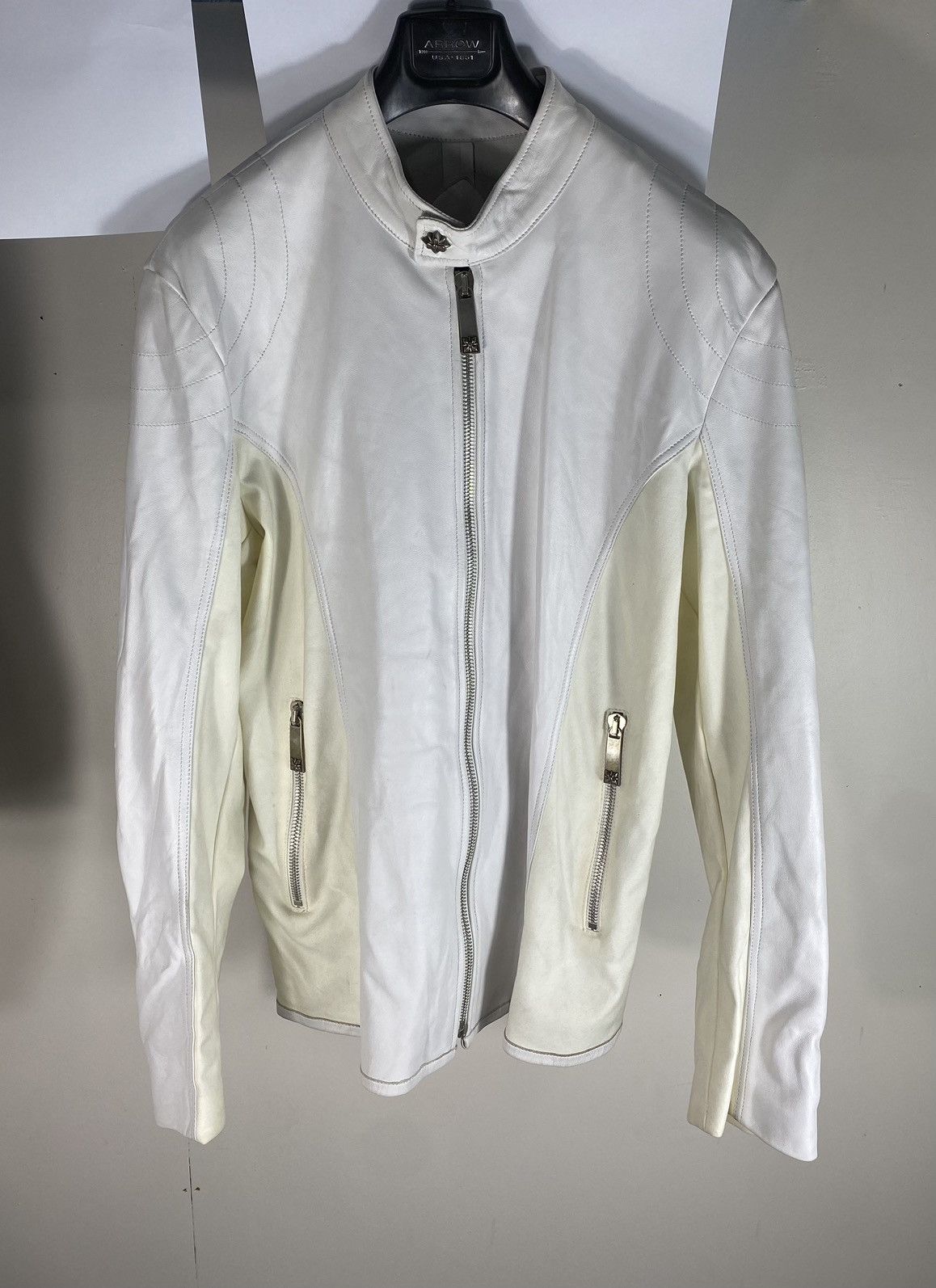 John Richmond 2019 Logo Patch Leather Jacket Size US L / EU 52-54 / 3 - 24 Thumbnail