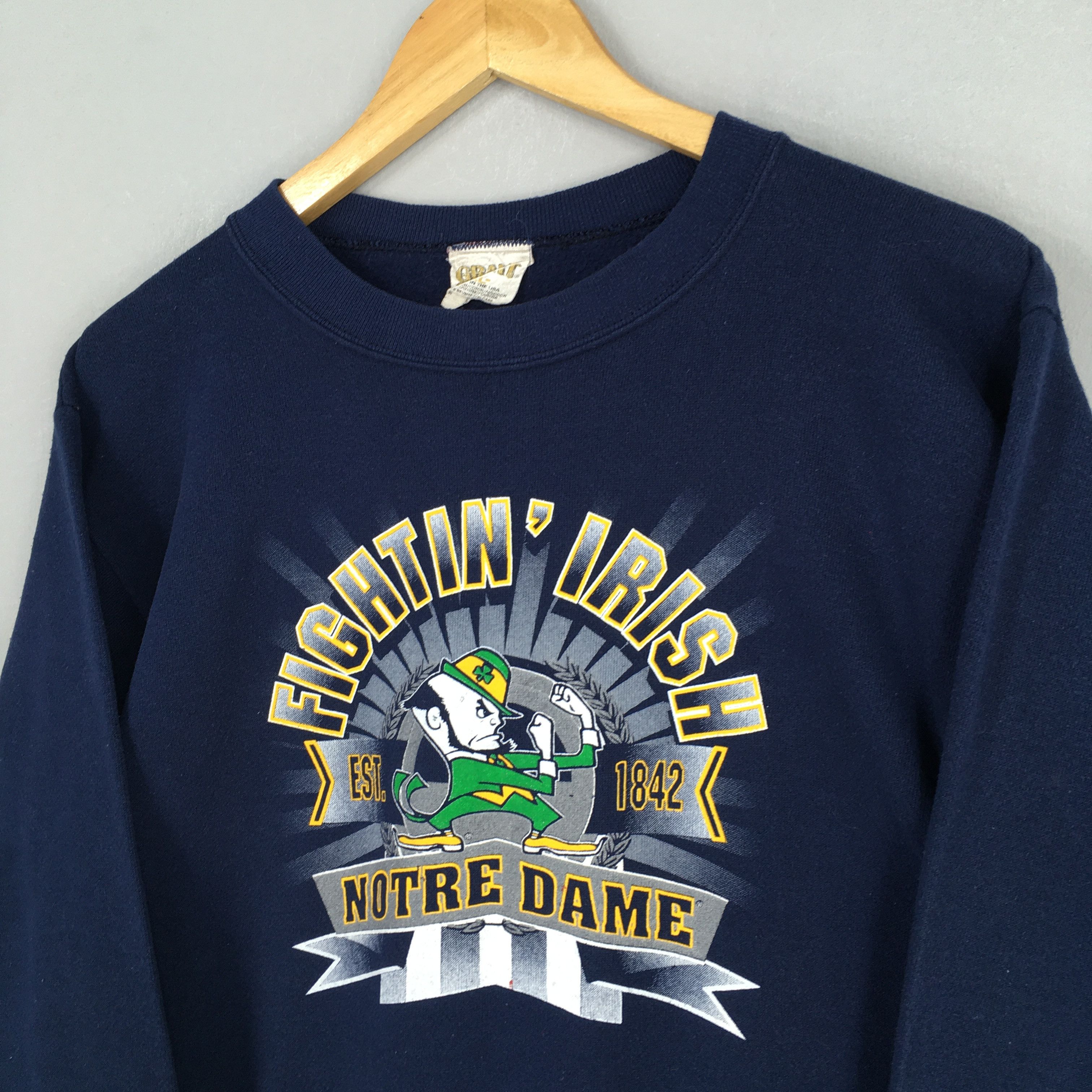 NCAA Vintage 90s Notre Dame Fighting Irish Ncaa Sweatshirt Small Size US S / EU 44-46 / 1 - 3 Thumbnail