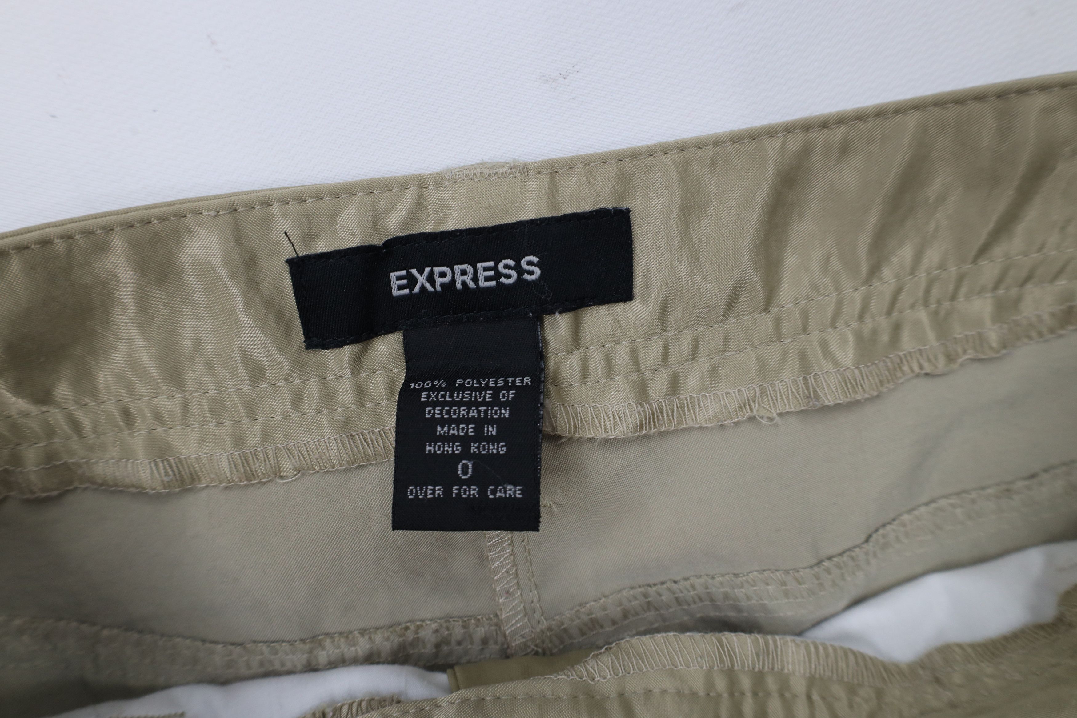 Express × Vintage Vintage Y2K Express Silky Flared Wide Leg Cargo Pants Gold Size 25" / US 0 / IT 36 - 8 Thumbnail