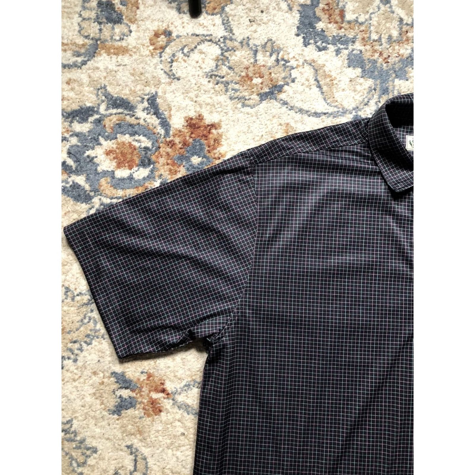 Vintage Donald Ross Polo Shirt Mens L Black Check Golf Performance Short Sleeve Size US L / EU 52-54 / 3 - 3 Thumbnail