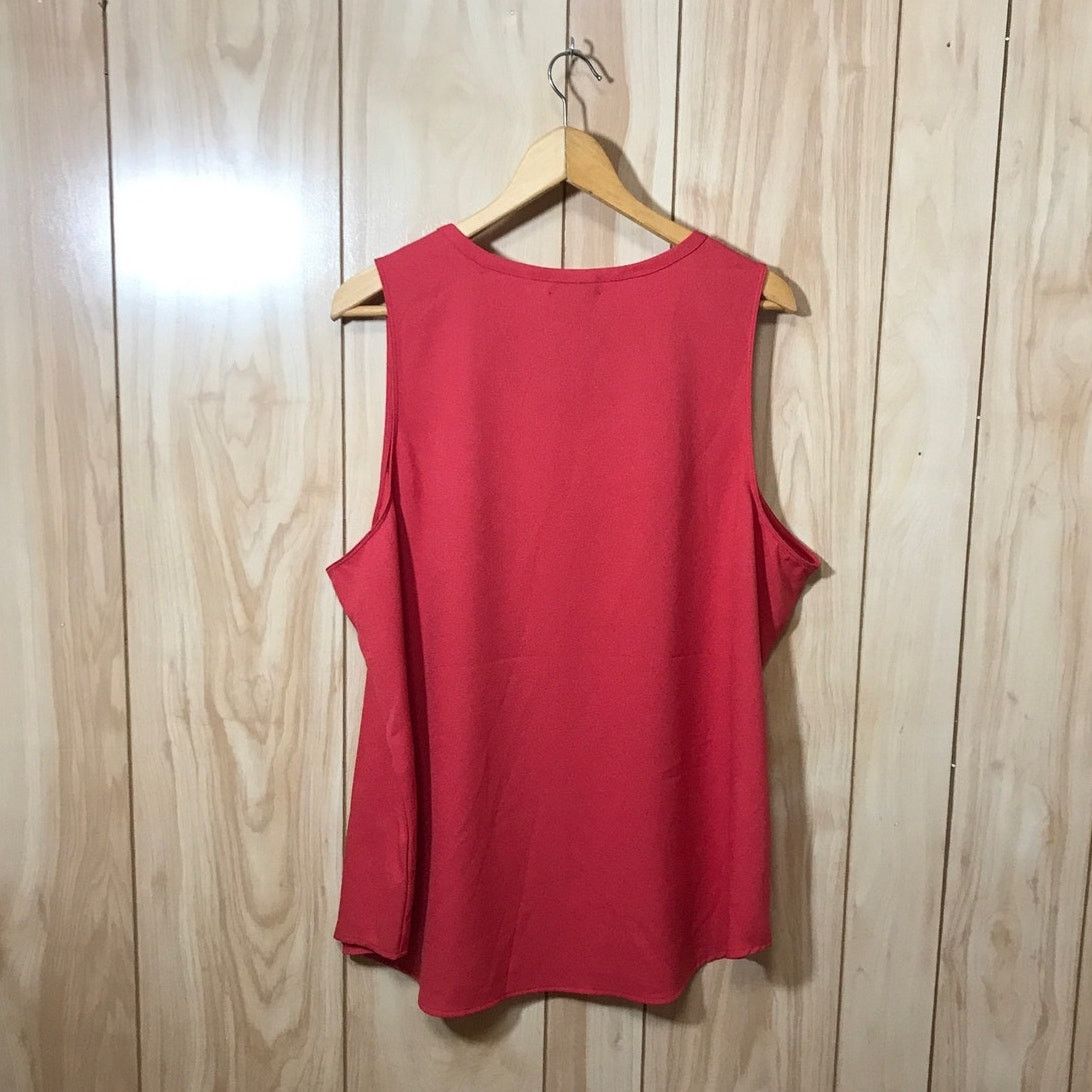 Van Heusen Van Heusen Red Scoop Neck Tank Top XXL Size XXL / US 16-18 / IT 52-54 - 2 Thumbnail
