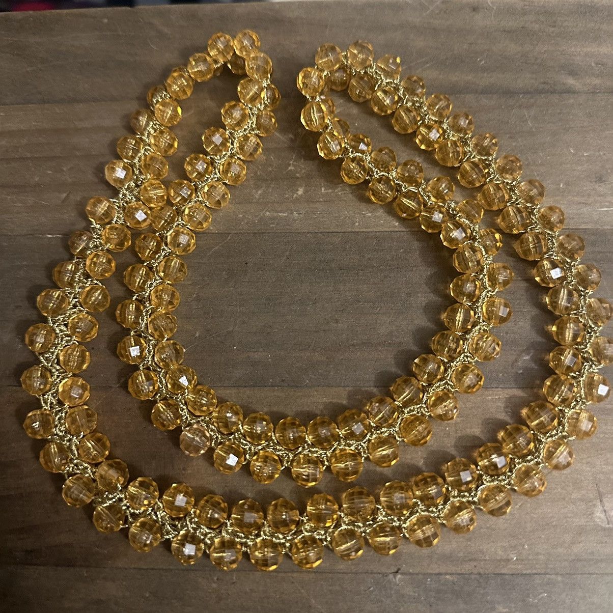 Vintage Vintage amber macrame bead necklace Size ONE SIZE - 2 Thumbnail