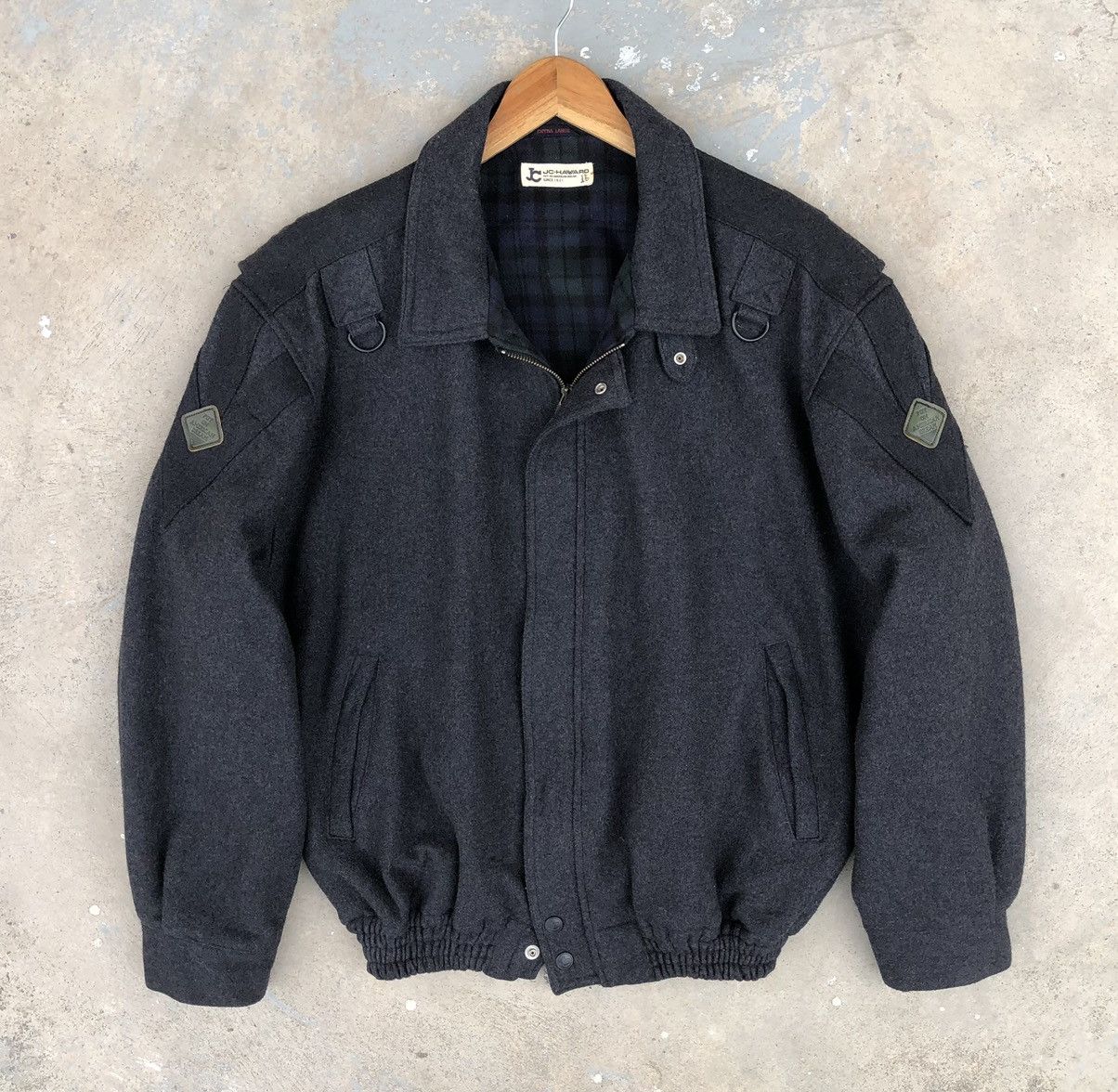 Japanese Brand Vintage 90s JC-Haward Men’s Wool Bomber Jacket Size US XL / EU 56 / 4 - 5 Thumbnail