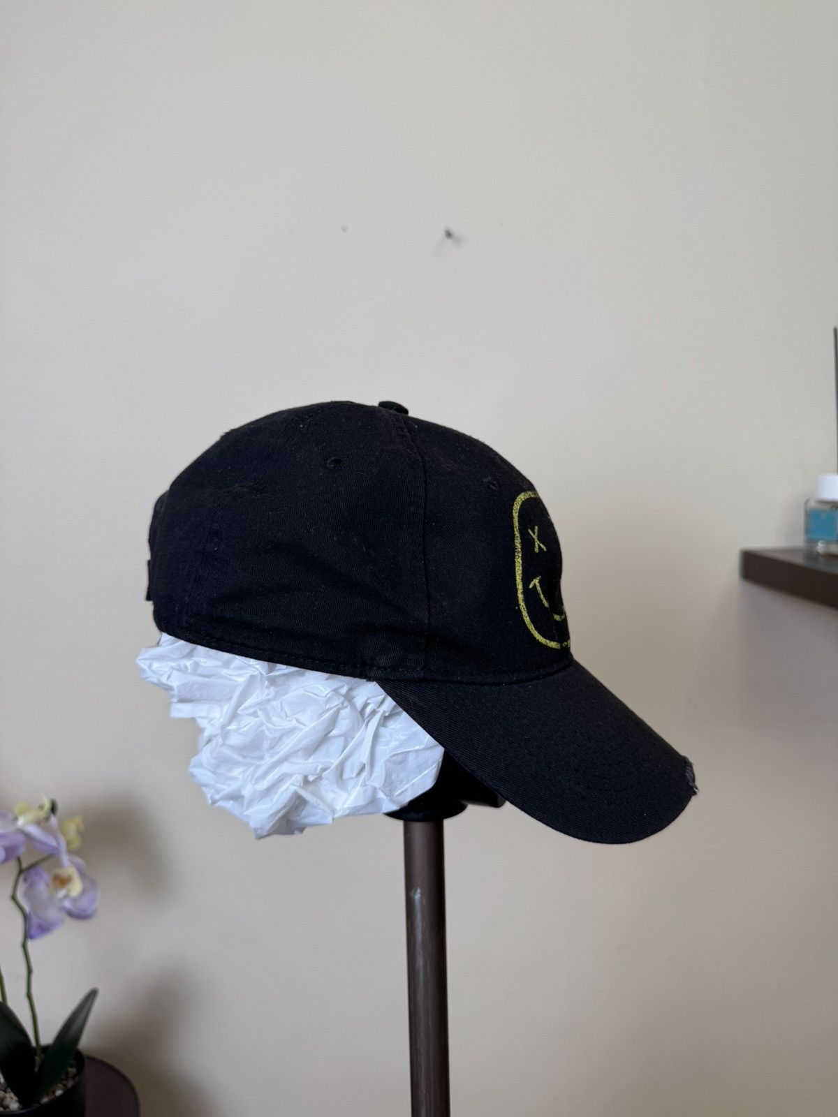 Nirvana Vintage Nirvana Cap Smiley Face Black 2011 Grunge Rock Band Size ONE SIZE - 9 Thumbnail