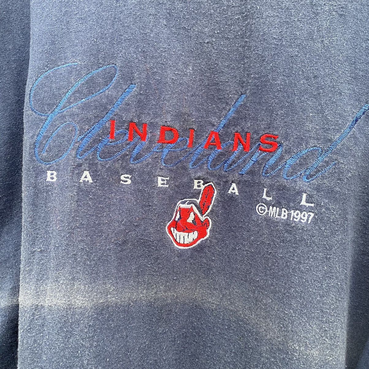 MLB Thrashed Faded Vintage 90s Cleveland Indians MLB Tee Size US XXL / EU 58 / 5 - 3 Thumbnail