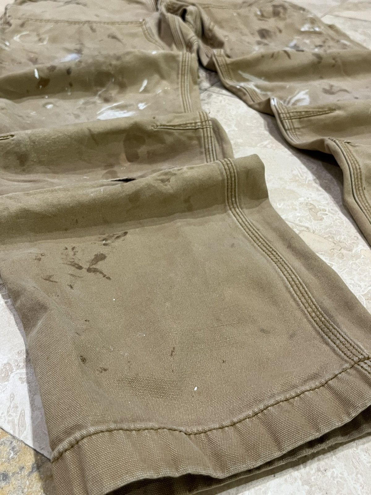 Carhartt Double Knee Painters Khaki Work Pants Size US 34 / EU 50 - 7 Thumbnail
