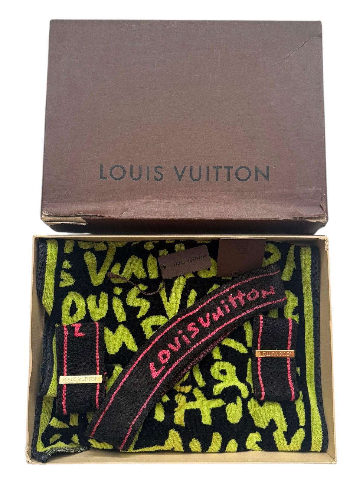 Louis Vuitton × Stephen Sprouse RARE Gym Set Towel + Headband + Wristbands Size ONE SIZE - 2 Thumbnail