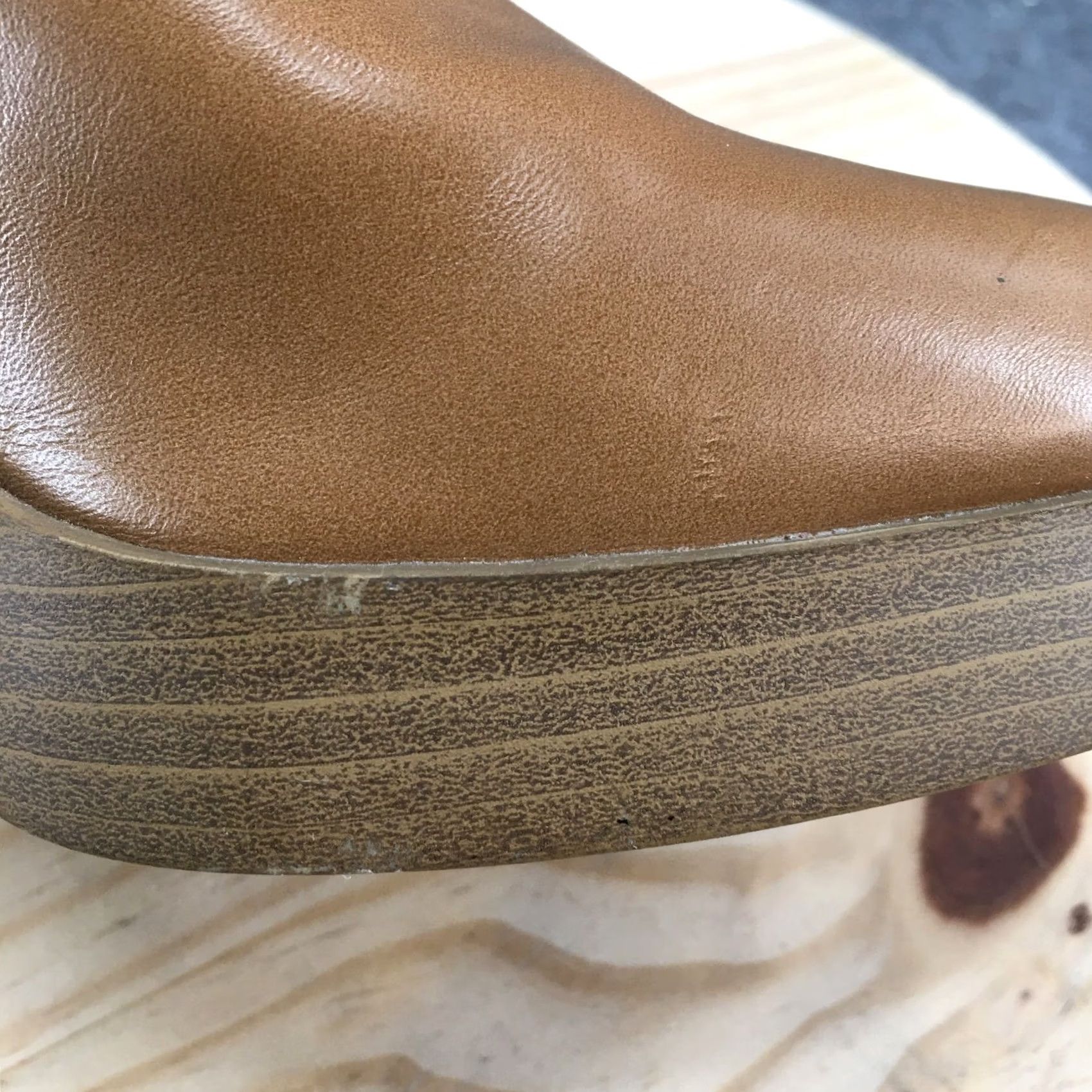 Vintage Universal Thread Heels Womens 11 Tan Mule Platform Slip On Chunky Block Heel Shoes Womens US 11 Brown Mule Platform Heel Size US 11 / IT 41 - 7 Thumbnail