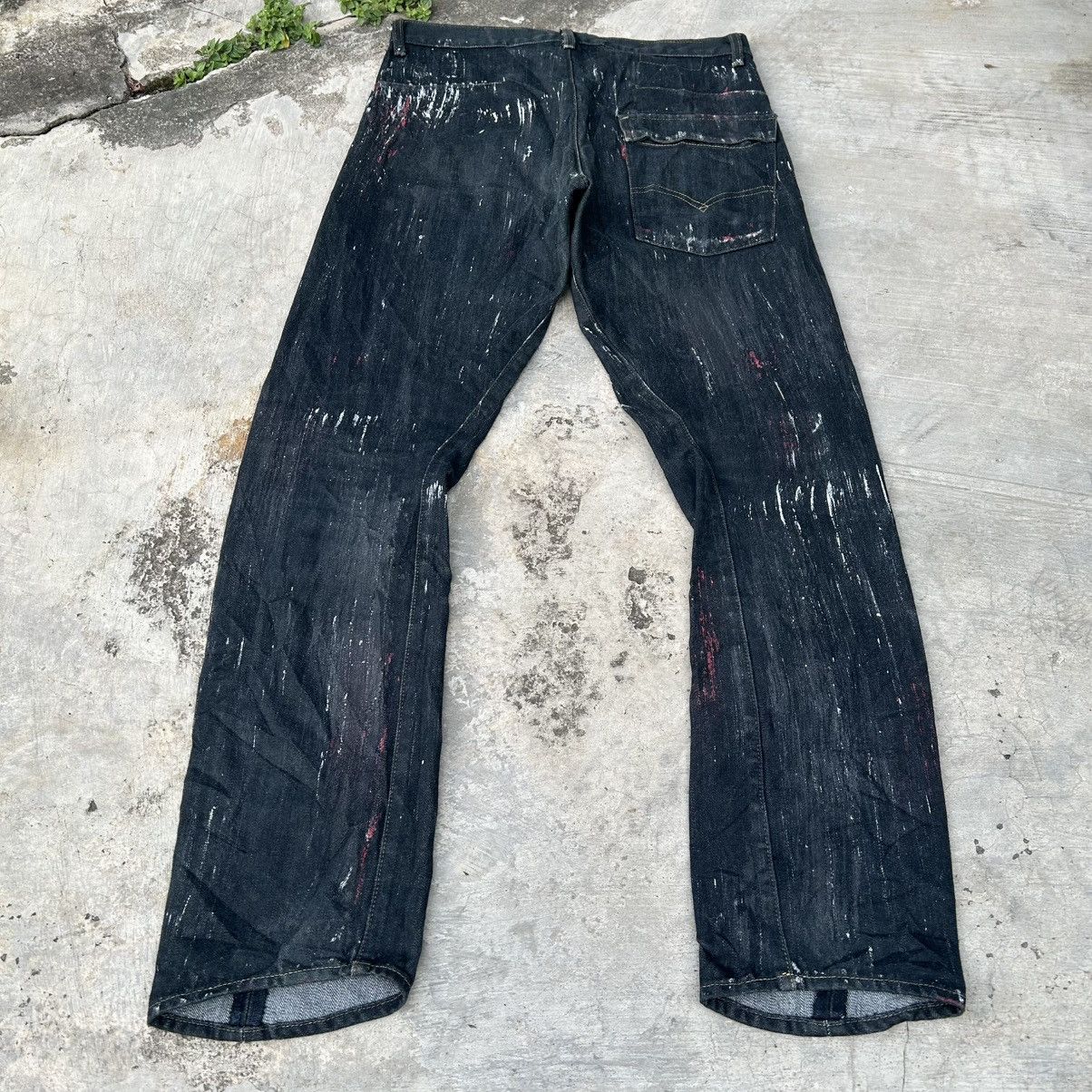 Levi's Vintage 90s LEVI'S ENGINEERED Paint Stain Motif Size US 33 - 24 Thumbnail