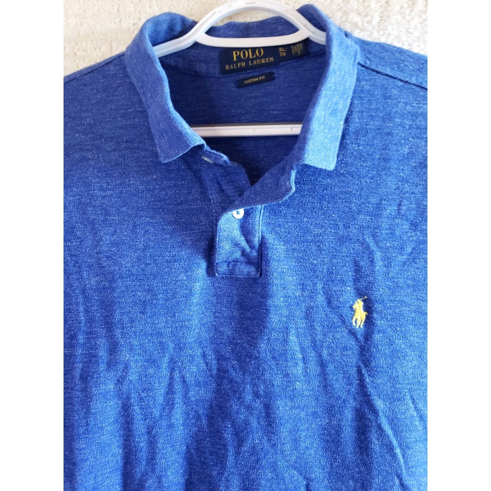 Polo Ralph Lauren Ralph Lauren Polo Shirt Men XL Custom Fit Short Sleeve Heathered Blue Casual Polo Ralph Lauren Shirt XL Mens Blue Size US XL / EU 56 / 4 - 3 Thumbnail