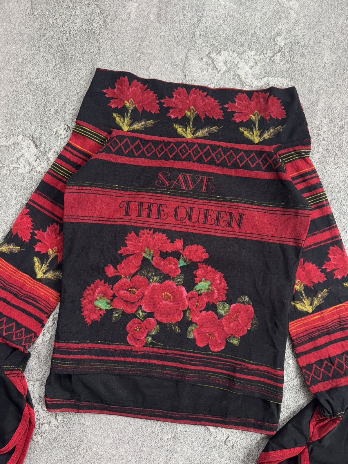 Jean Paul Gaultier NEW Save The Queen XS Maglia mesh blouse shirt top big logo Size XS / US 0-2 / IT 36-38 - 7 Thumbnail