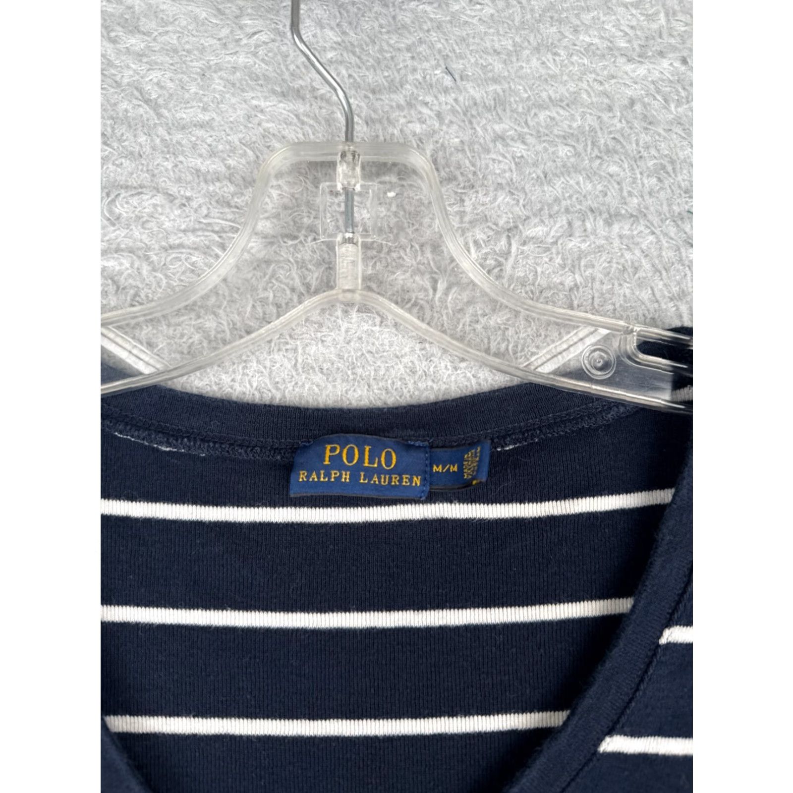 Polo Ralph Lauren Polo Ralph Lauren Shirt Juniors M Blue Stripe V-Neck Long Sleeve Cotton Size M / US 6-8 / IT 42-44 - 7 Thumbnail