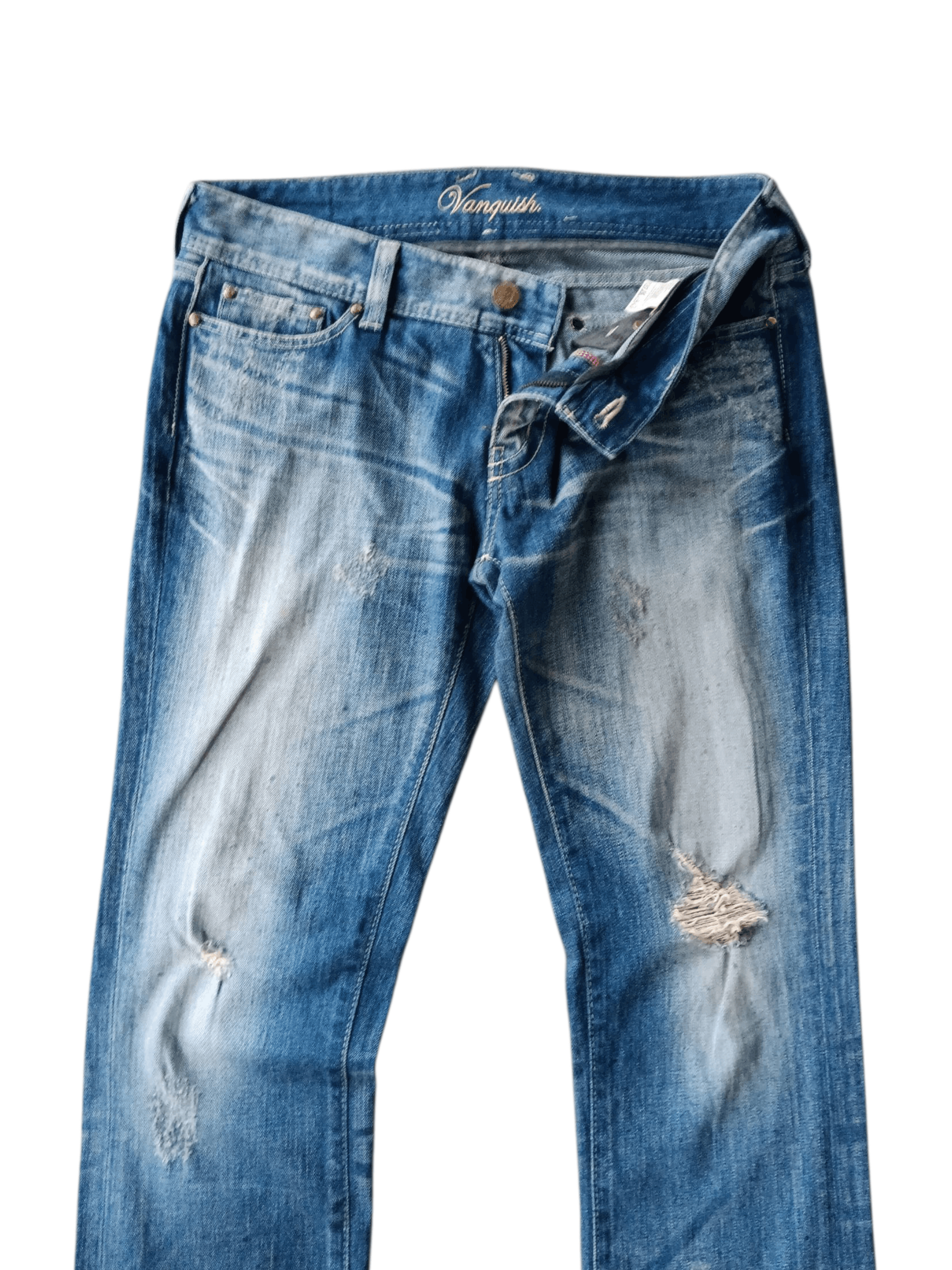 Vanquish Vanquish gold flared ripped jeans Size US 33 - 4 Thumbnail