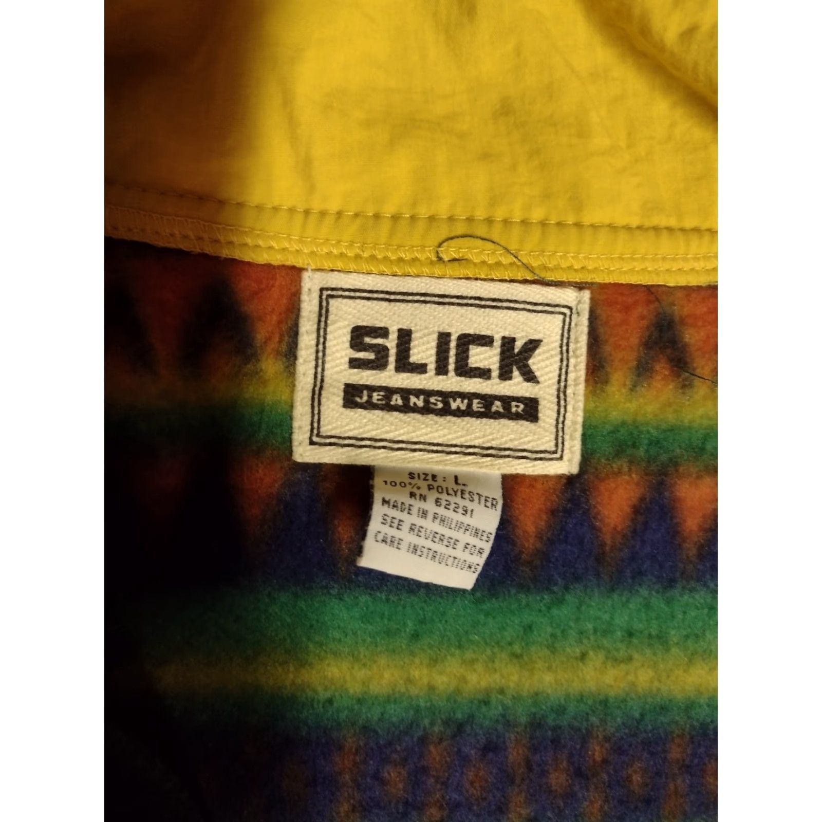 CO Vintage Slick Jeanswear Co Fleece Jacket Polyester Green Size Large VHTF 1/4 Zip Size US 33 - 7 Thumbnail