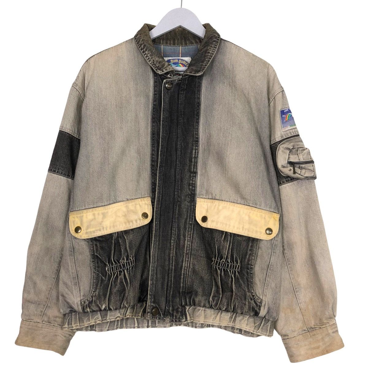 Issey Miyake × Japanese Brand STEAL💥90s GUM GUMEX DENIM RIOT BOMBER JACKET Size US M / EU 48-50 / 2 - 2 Thumbnail