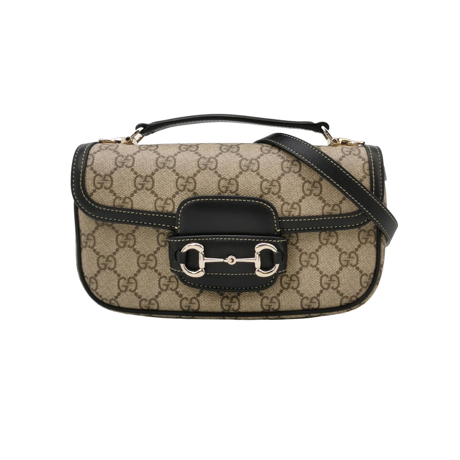 Gucci Gucci 1955 GG Supreme Horsebit Shoulder Bag ONE SIZE Size ONE SIZE - 1 Thumbnail
