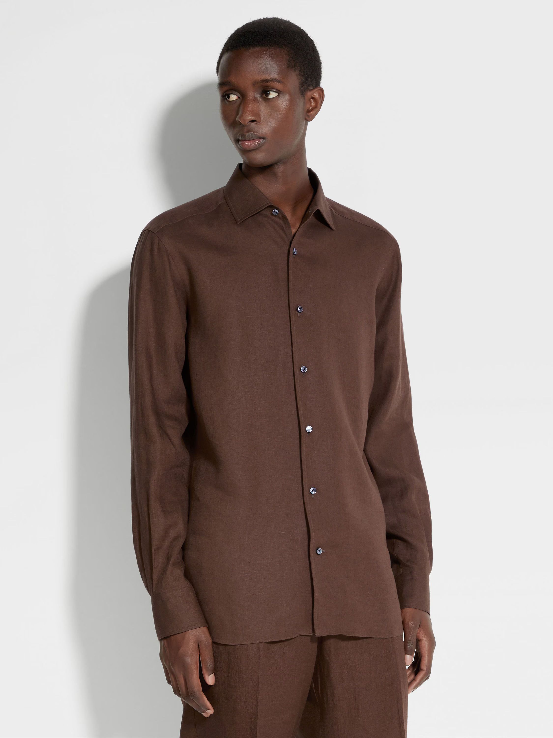 Ermenegildo Zegna o1s1rm0325 RUDX42A7 Shirt in Brown Size US M / EU 48-50 / 2 - 4 Thumbnail