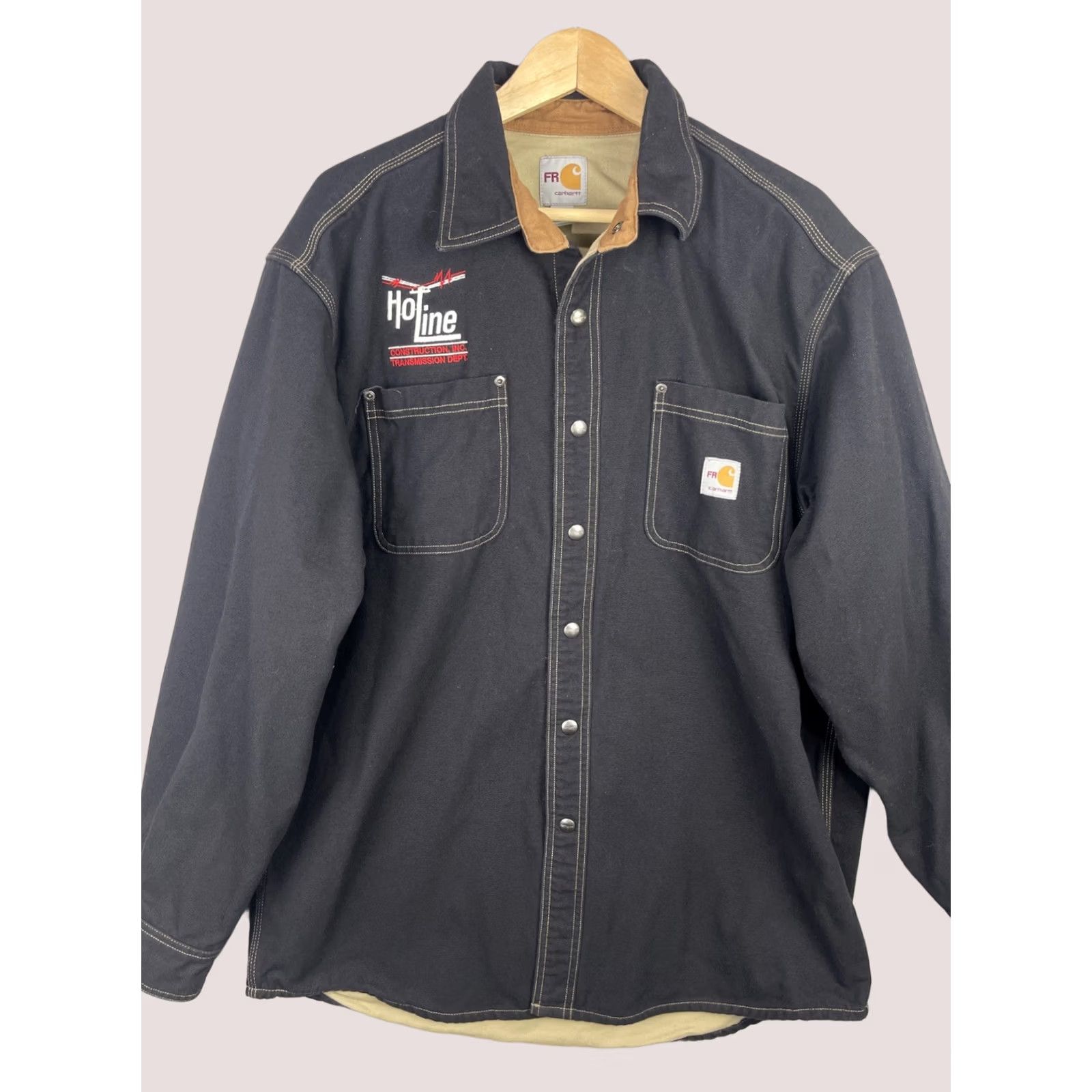 Carhartt VINTAGE Carhartt FR Jacket Mens Large Black Hot Line Flame Resistant Shacket 100432 001 Size US L / EU 52-54 / 3 - 1 Thumbnail