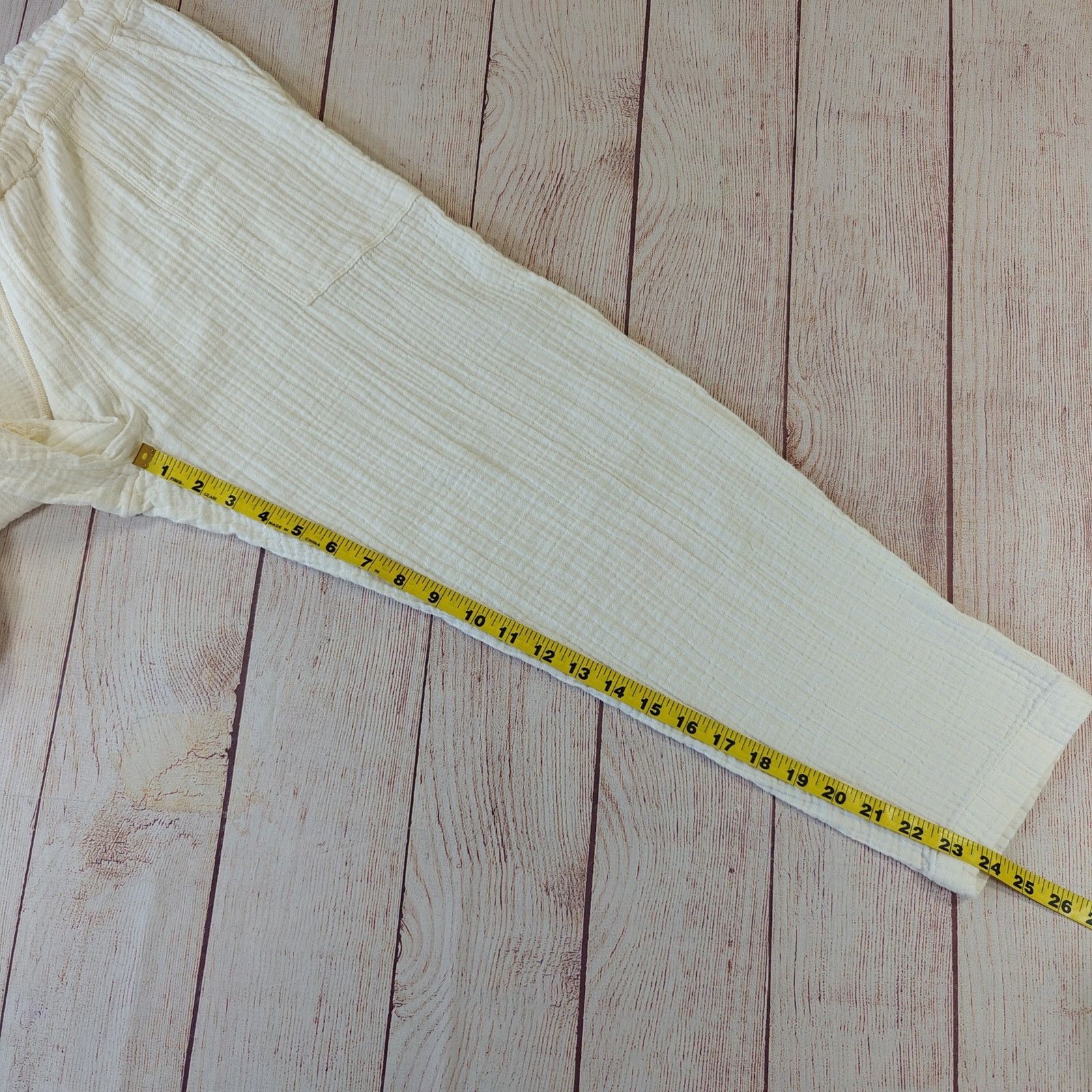 Madewell Madewell Lightestspun Ivory Beach Cover-Up Cropped Pants S Size 27" / US 4 / IT 40 - 6 Thumbnail