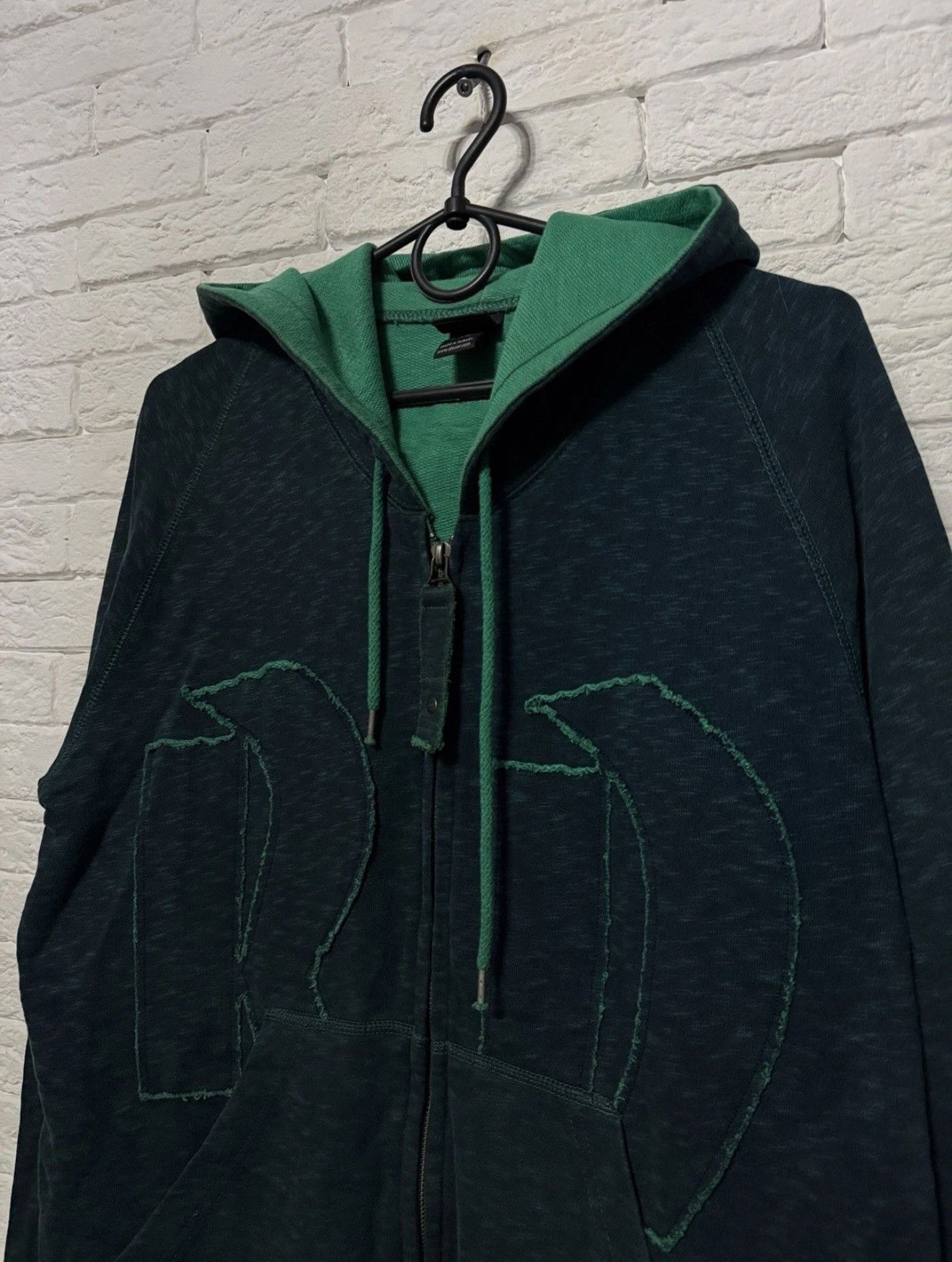 Diesel Vintage Diesel Y2K Distressed Full Zip Hoodie Huge Logo Size US L / EU 52-54 / 3 - 2 Thumbnail
