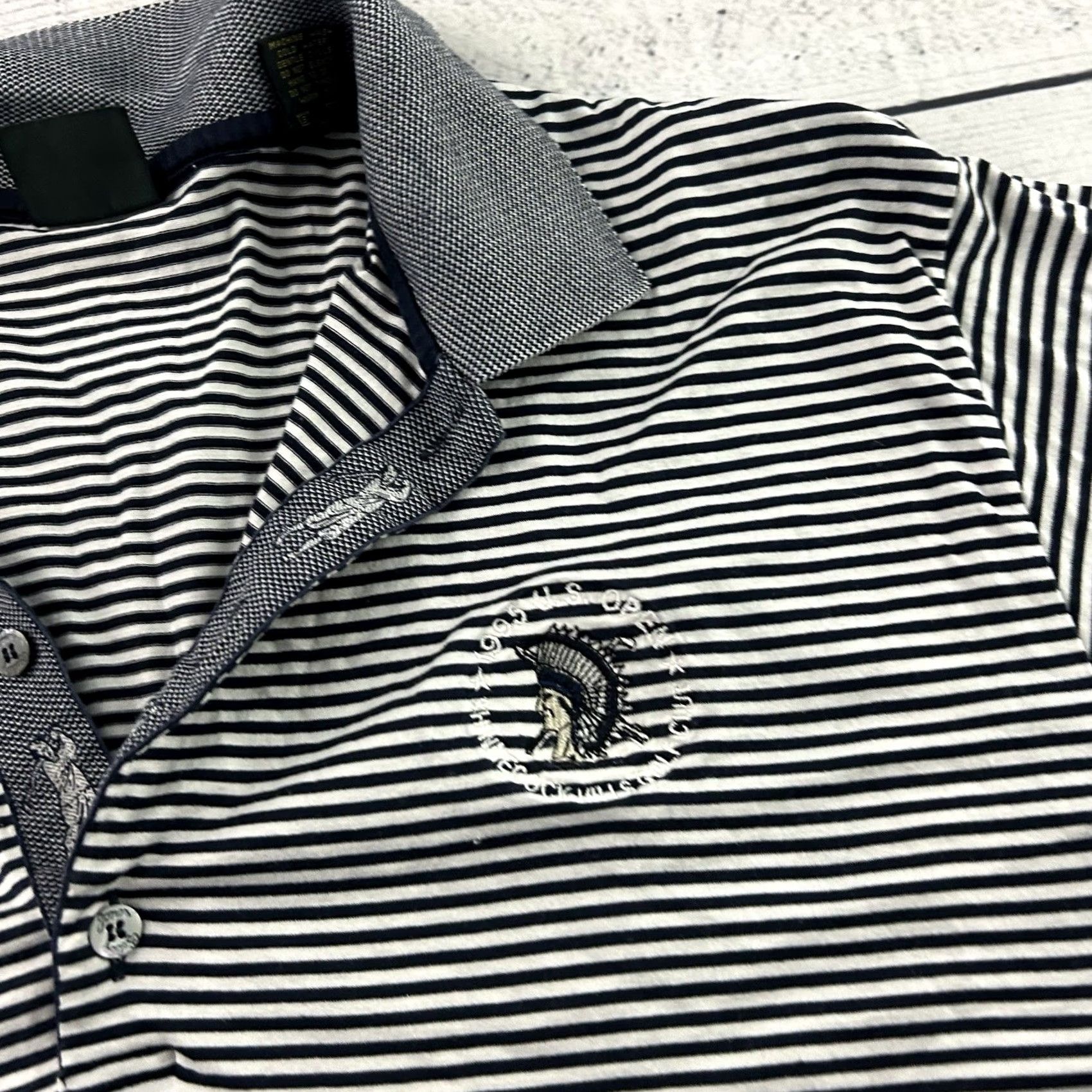 Vintage Bobby Jones 1995 US Open Short Sleeve Striped Polo Shirt Men L Blue Size US L / EU 52-54 / 3 - 2 Thumbnail