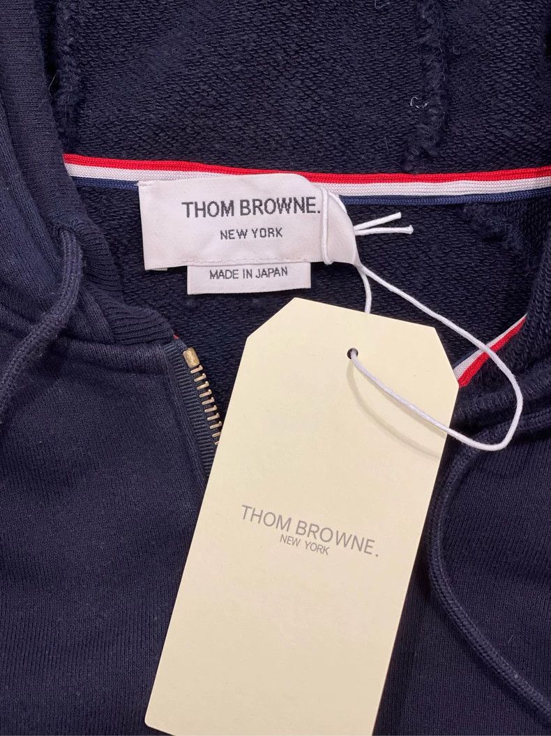 Thom Browne Thom browne Dark blue four-striped zipper jacket 2504-Nexta Size US S / EU 44-46 / 1 - 5 Thumbnail