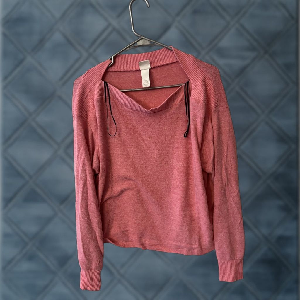 H&M H&M Women's Pink Boat Neck Long Sleeve Pullover Sweater Medium Size M / US 6-8 / IT 42-44 - 1 Thumbnail