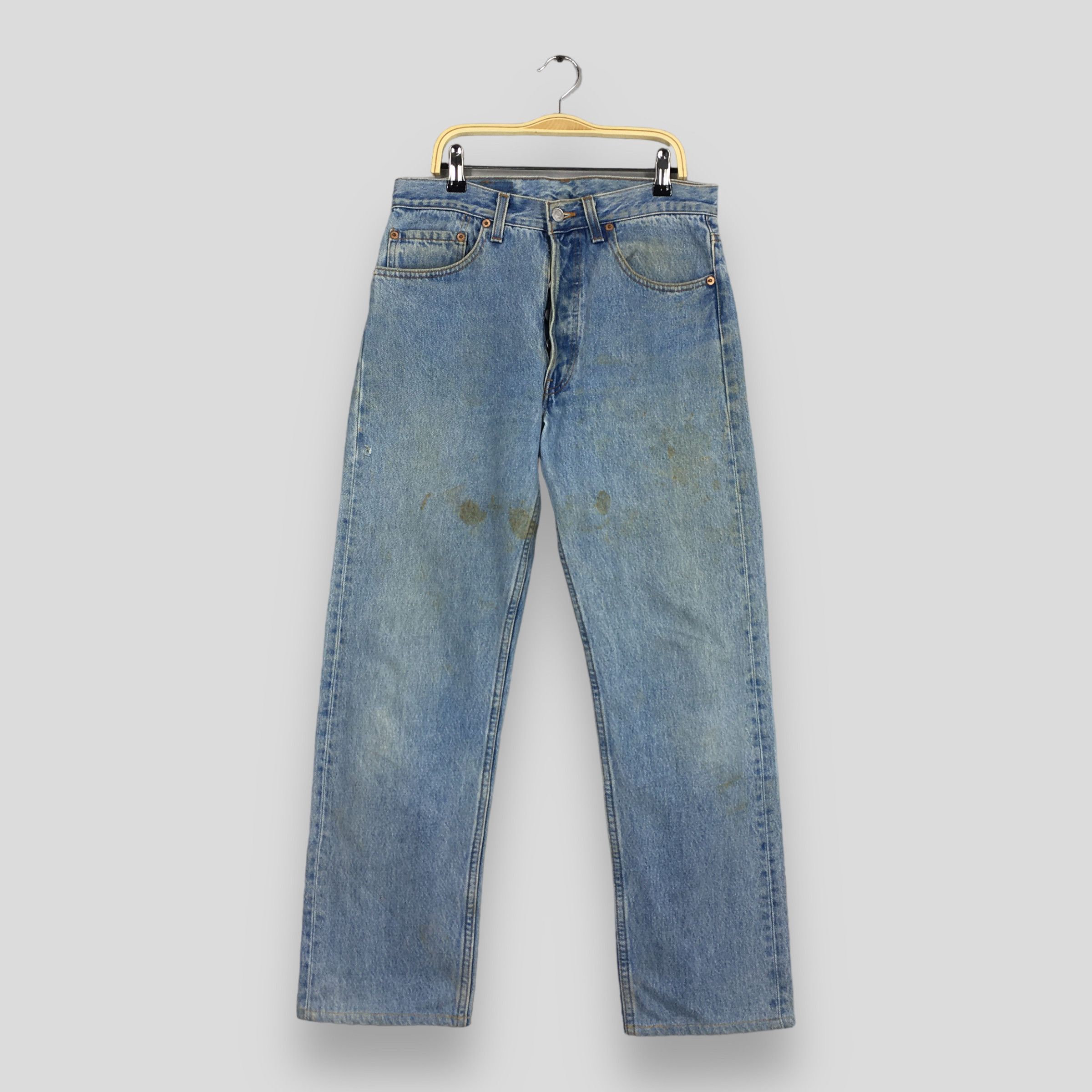 Levi's Size 30x28 Vintage 90s Levi's 501 Faded Blue Jeans S991 Size US 30 / EU 46 - 1 Thumbnail