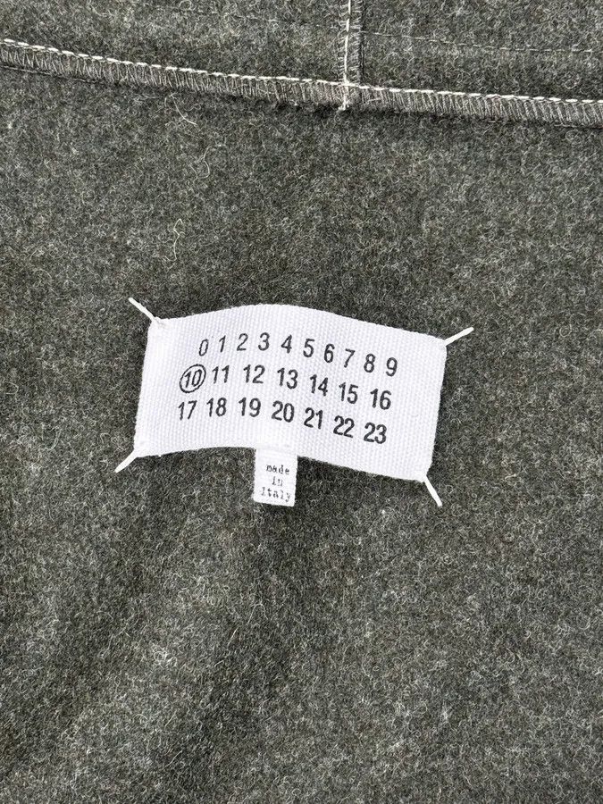 Maison Margiela AW2021 Maison Margiela Montgomery Green Wool & Leather Hooded Coat Size US M / EU 48-50 / 2 - 12 Thumbnail