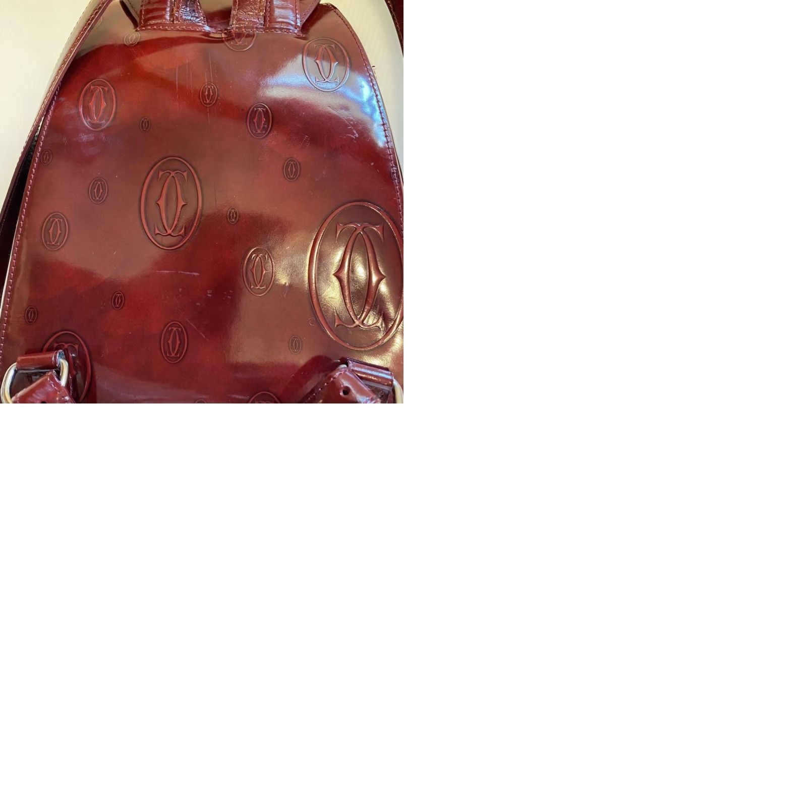 Cartier Cartier Happy Birthday Backpack Women Medium Bordeaux Logo Leather Oval Bag Size ONE SIZE - 9 Thumbnail