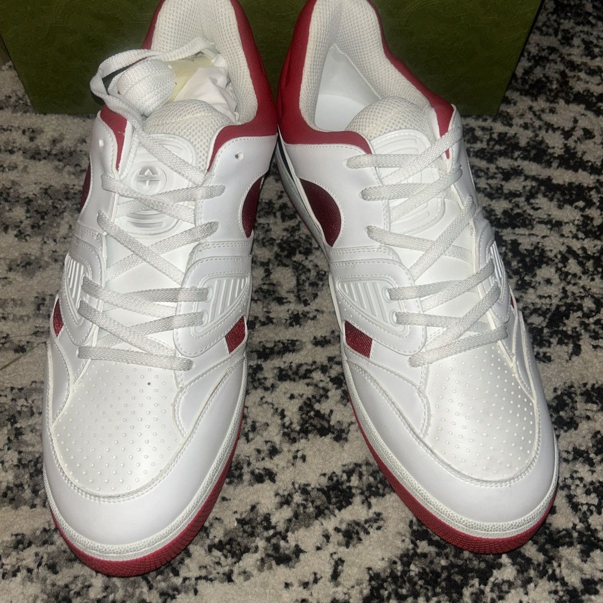 Gucci Gucci Demetra Basket Low Sneaker White/Red Size US 12.5 / EU 45-46 - 2 Thumbnail