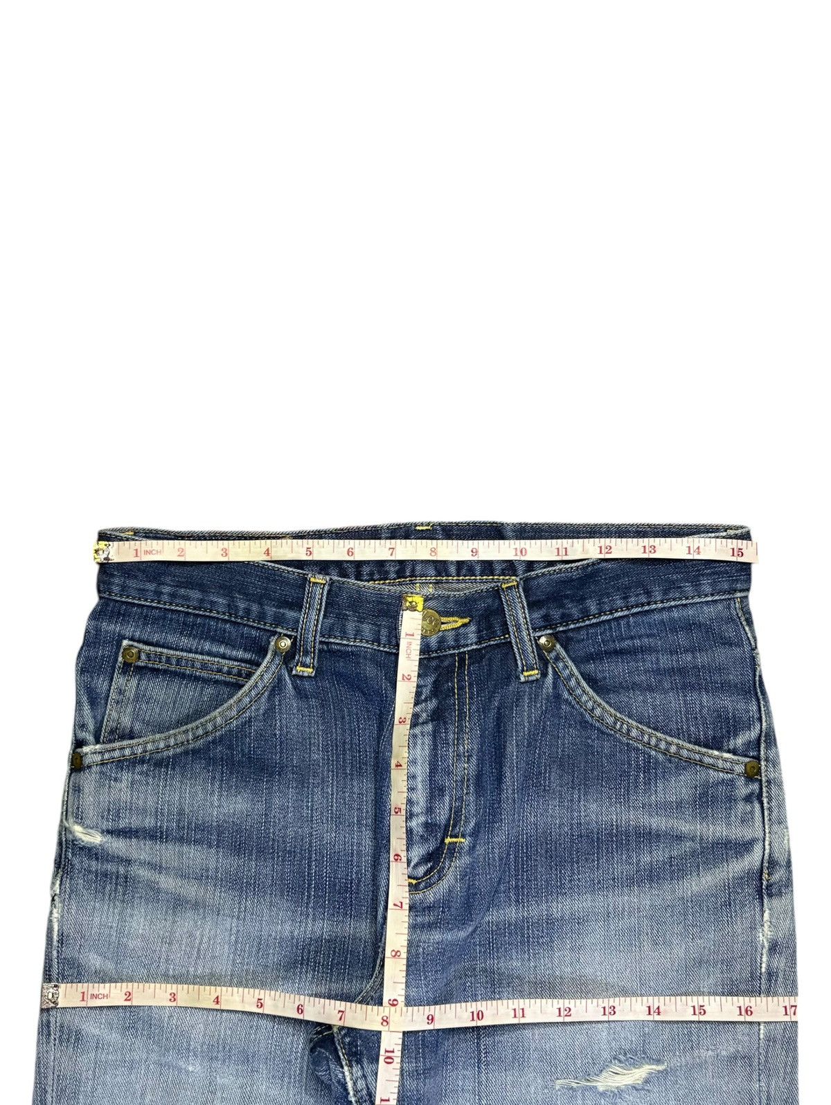 Lee Vintage Lee Faded Wash Distressed Flare Jeans Size US 31 - 12 Thumbnail