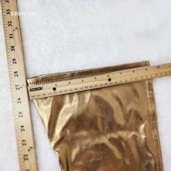 Other Bowie Stretch OTK Thigh Boots Copper Gold High Heel Stiletto Size US 8 / IT 38 - 4 Thumbnail