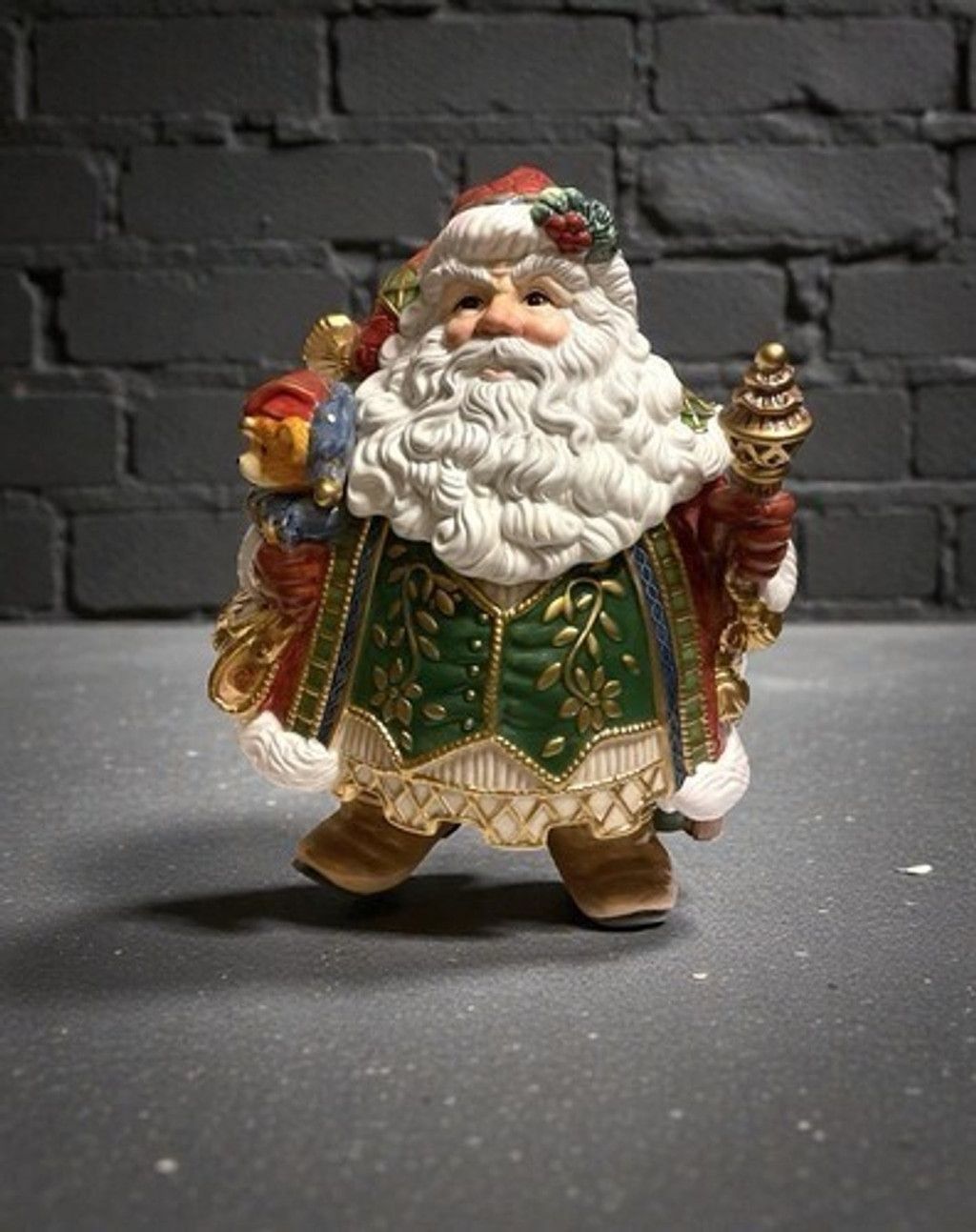 Other NWOB Fitz & Floyd Jolly Ole St. Nick Cookie Jar with Staff Size ONE SIZE - 1 Thumbnail
