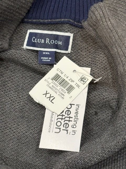 Club Room Club Room Quarter-Zip Textured Cotton Sweater Size US XXL / EU 58 / 5 - 4 Thumbnail