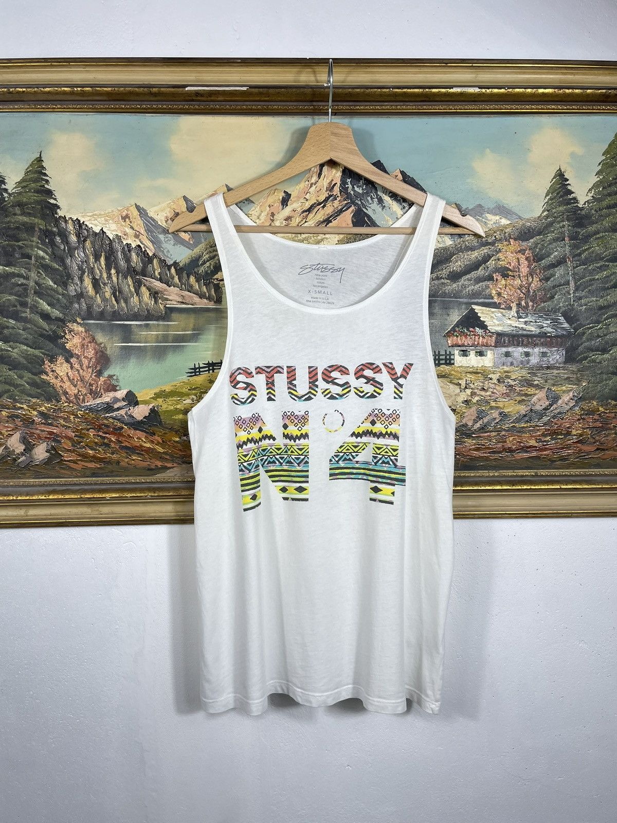 Stussy × Vintage White Retro Y2k 00s Sleeveless Vest Stussy Size XS / US 0-2 / IT 36-38 - 1 Thumbnail
