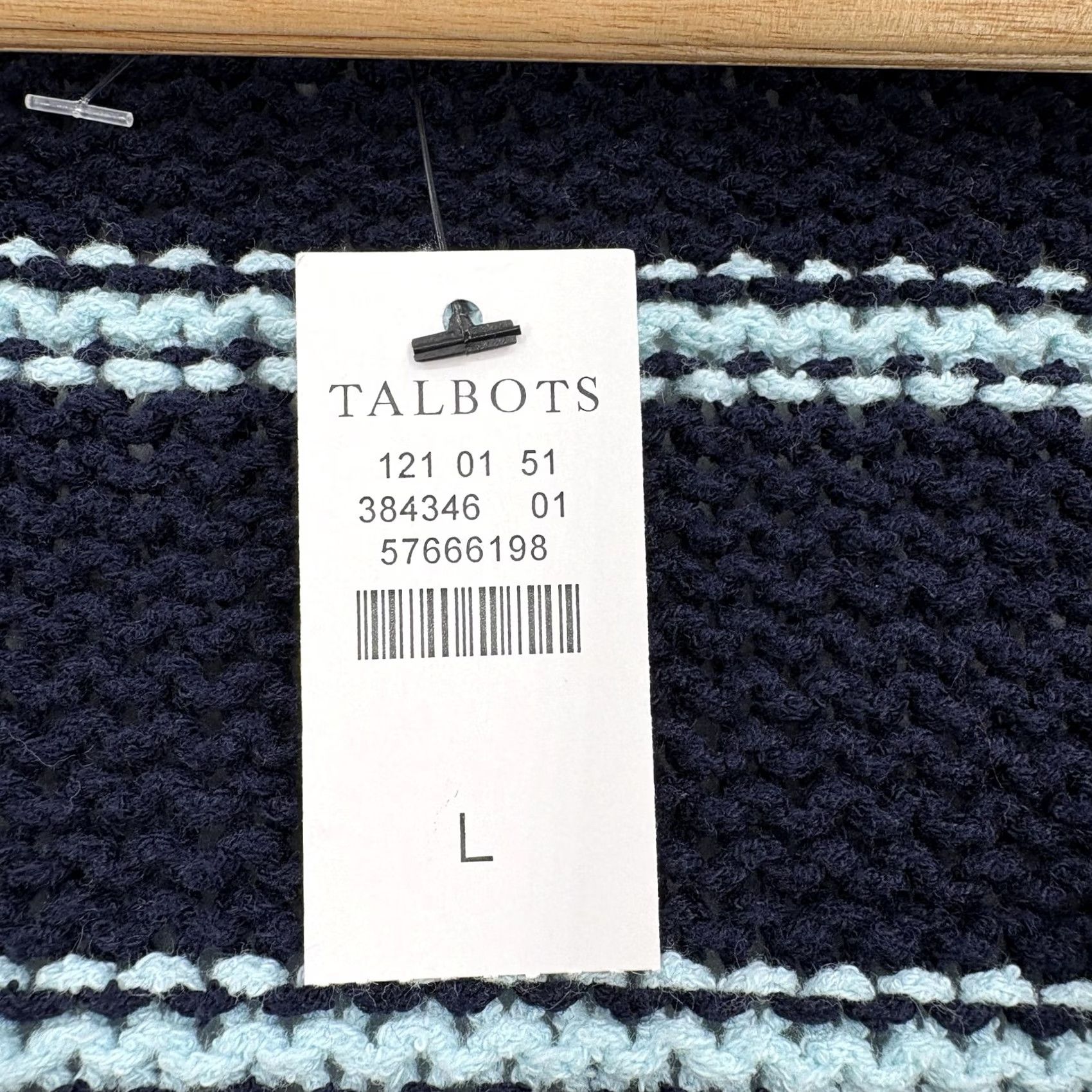 Talbots Talbots Cardigan Sweater Womens L Blue Stripe Nautical Pockets Short Sleeve V-Neck Knit Cotton Blend Nylon Dolman Sleeve Relaxed Casual 90s Theme? Size L / US 10 / IT 46 - 5 Thumbnail
