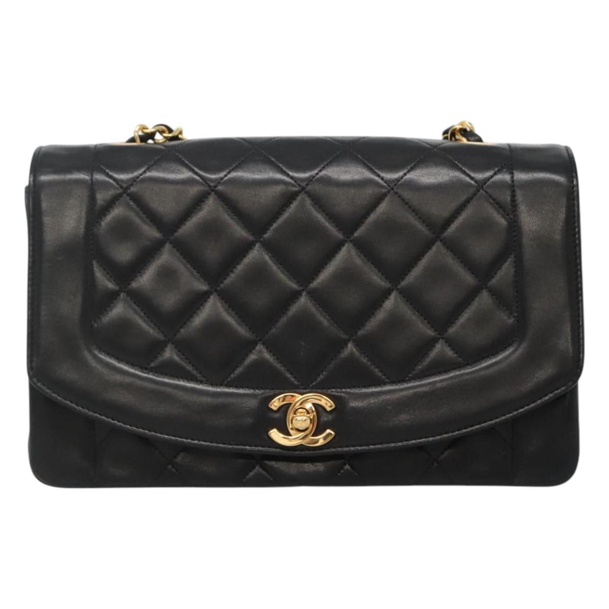 Chanel Diana Black Leather Shoulder Bag (Pre-Owned) Size ONE SIZE - 1 Thumbnail