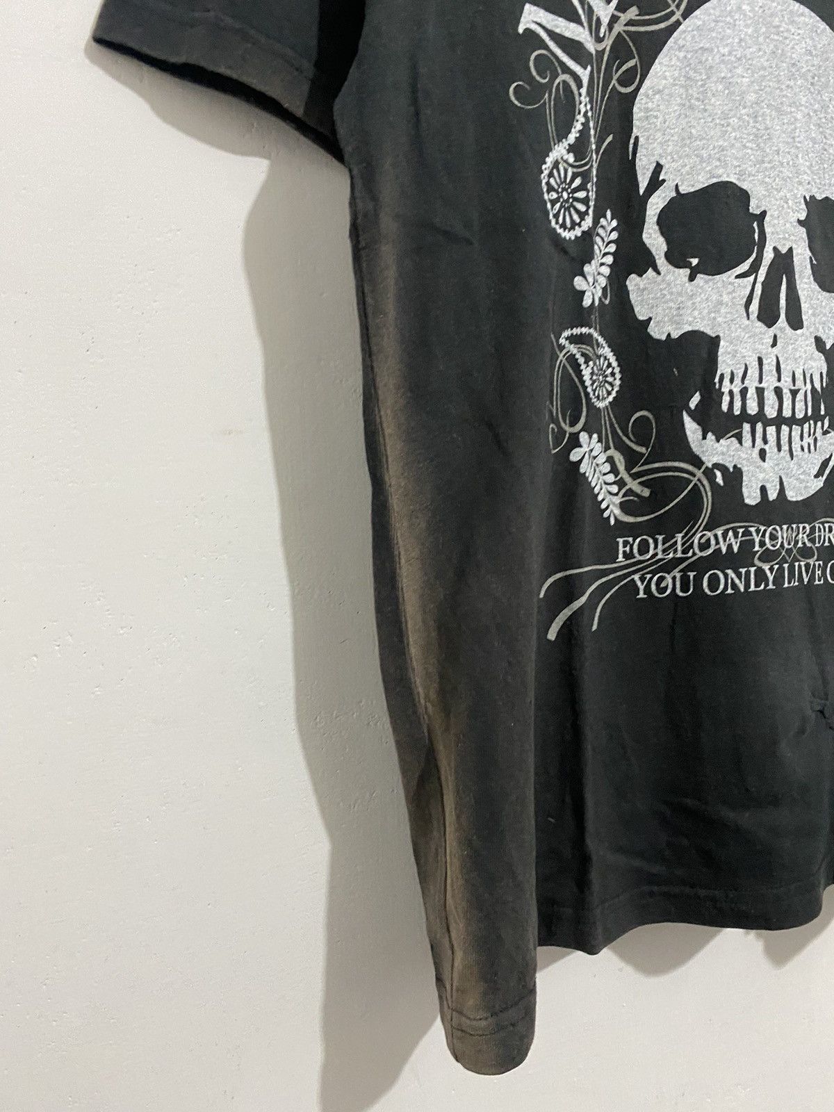 Japanese Brand Japanese Sunfaded Gothic Skull Styled Lgb Ifsix Size US M / EU 48-50 / 2 - 6 Thumbnail
