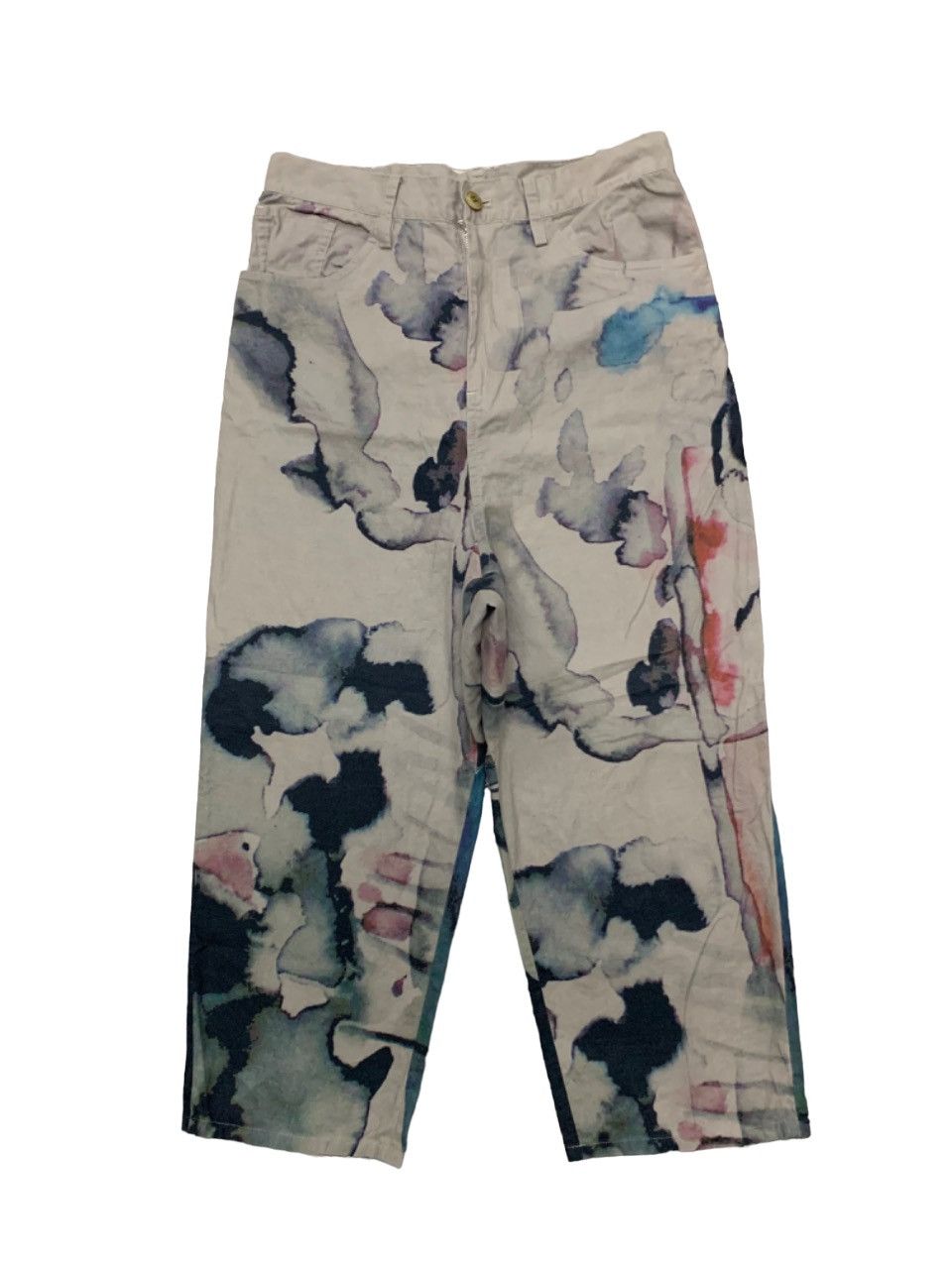 Japanese Brand 🐐90s YOHJI YAMAMOTO WATER COLOUR PANT Size US 31 - 1 Thumbnail