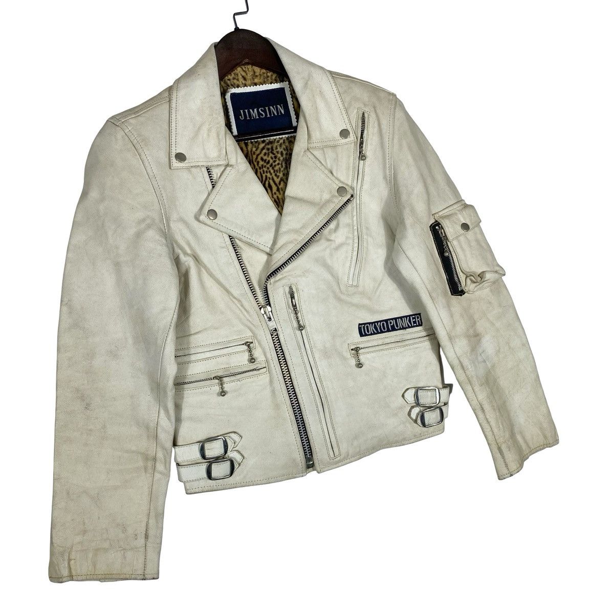 Japanese Brand Vintage Jimsinn Tokyo Punker Leather Jacket Size US S / EU 44-46 / 1 - 2 Thumbnail