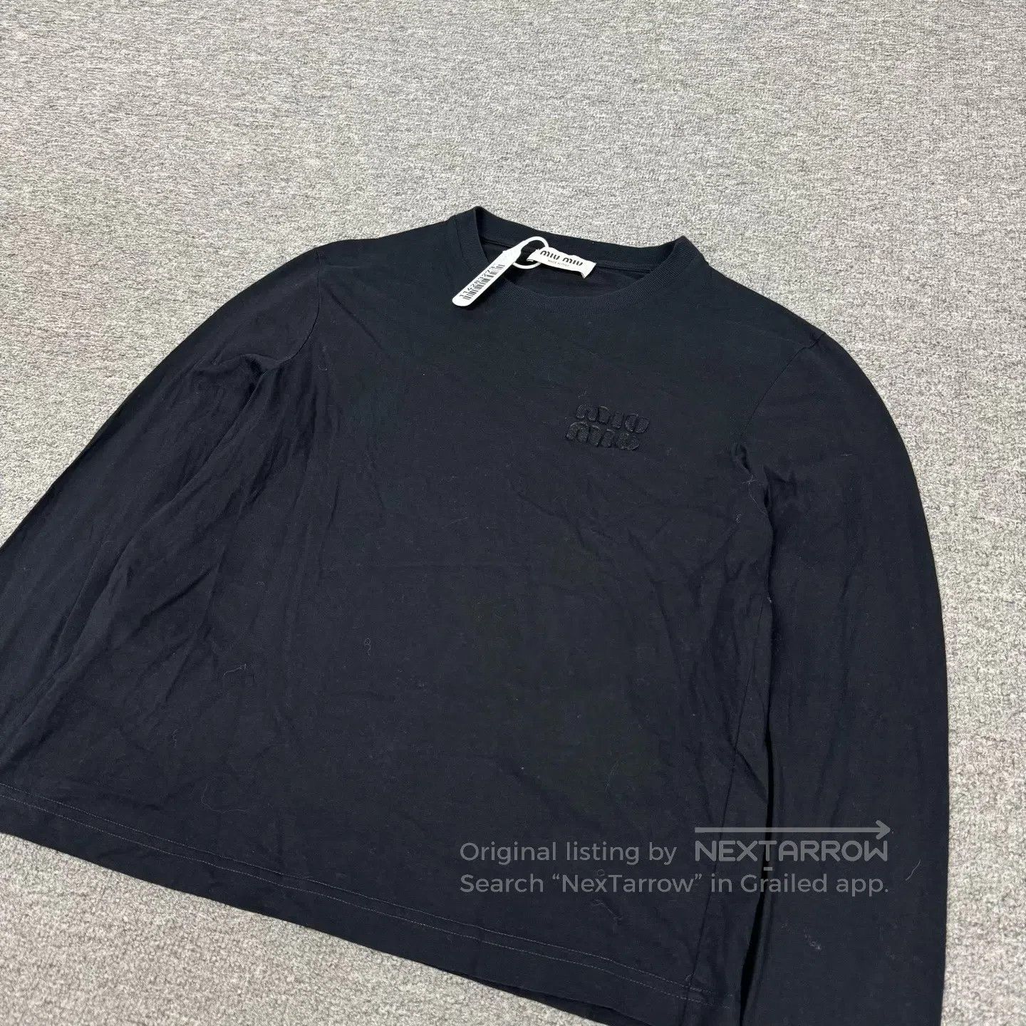 Miu Miu miu miu Alphabet logo round-neck long-sleeve T-shirt| Size S / US 4 / IT 40 - 3 Thumbnail