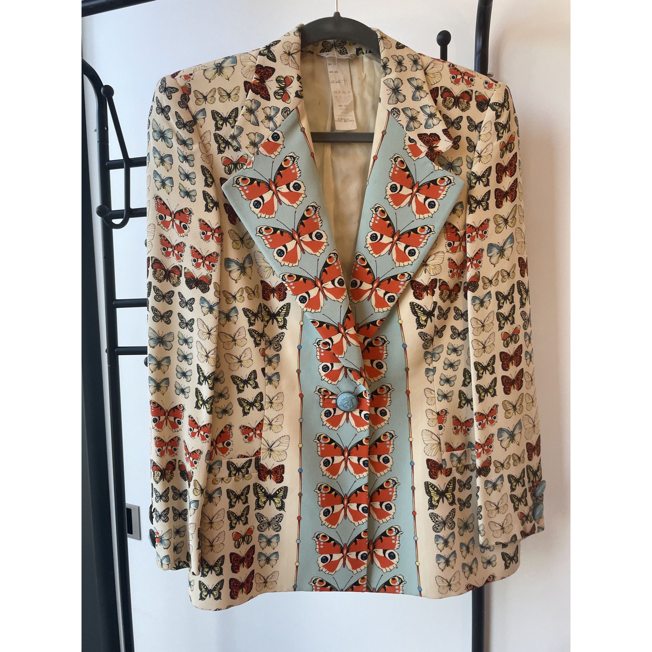 Versace Gucci Butterfly Print Womens Blazer Jacket With Blue Button Size XS / US 0-2 / IT 36-38 - 1 Thumbnail