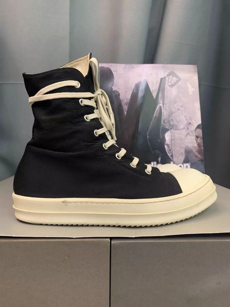 Rick Owens Rick Owens Satin High Top Black and White Sneakers Size US 8 / EU 41 - 1 Thumbnail