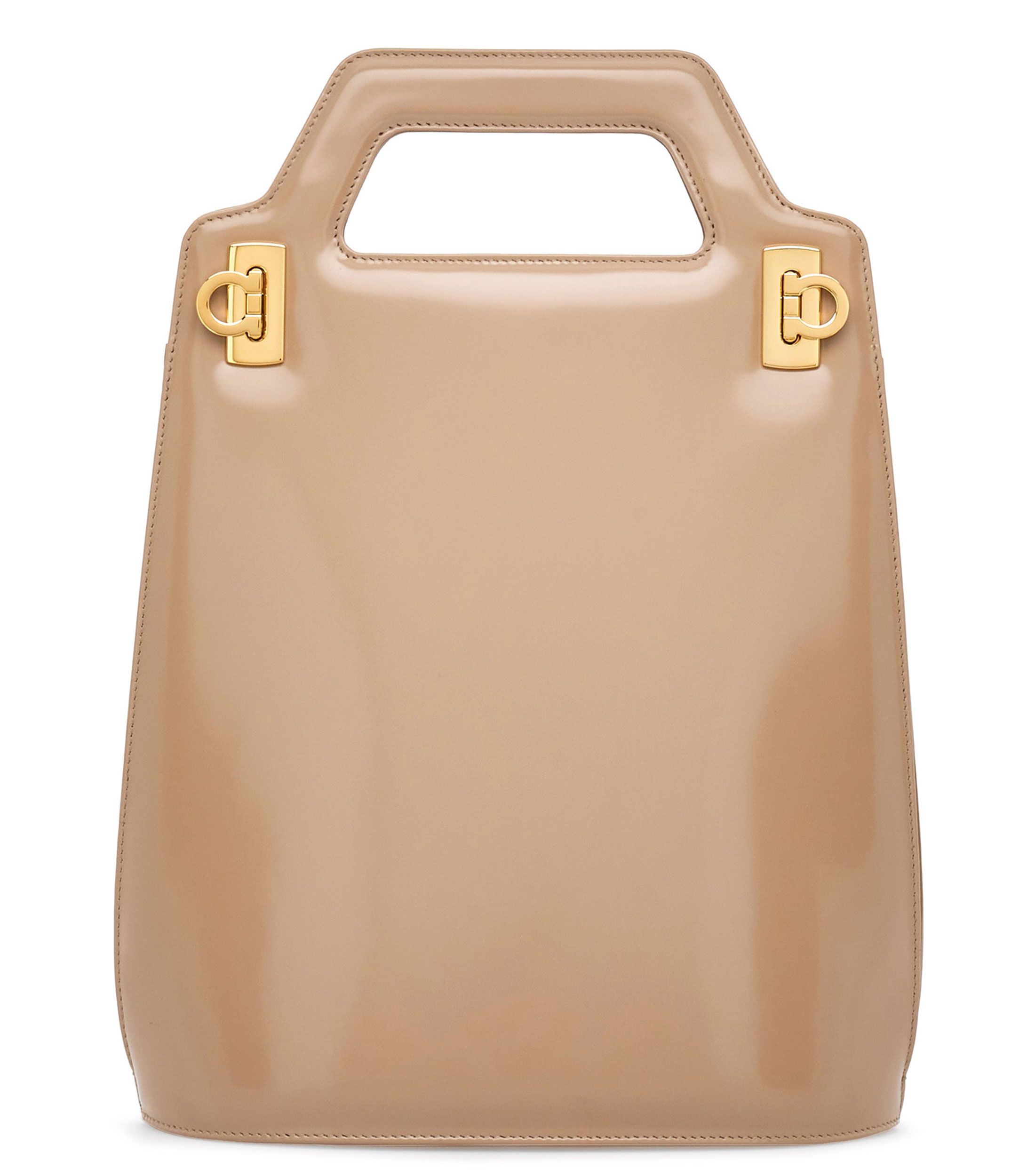 Salvatore Ferragamo o1s1rm1224 Size: OS / Wanda Leather Tote Bag in Camel Size ONE SIZE - 1 Thumbnail