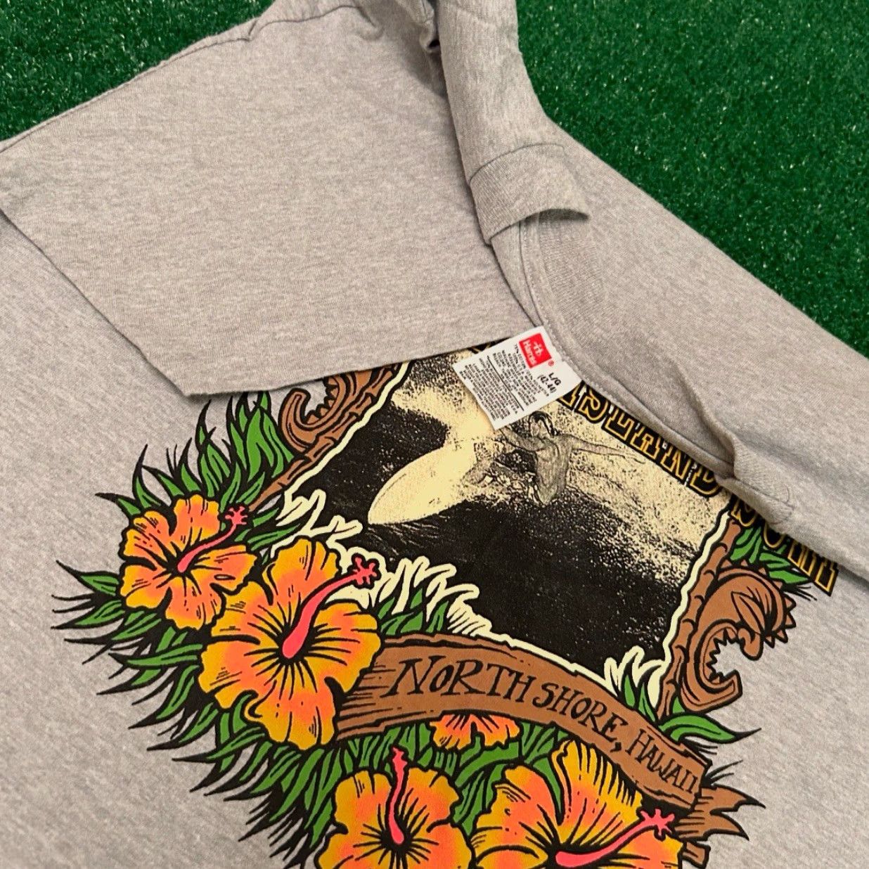 Vintage VINTAGE North Shore Hawaii Surf Surfer Tee VTG Shirt Mens Large Gray 80s 90s Surfing Beach Skater Size US L / EU 52-54 / 3 - 2 Thumbnail