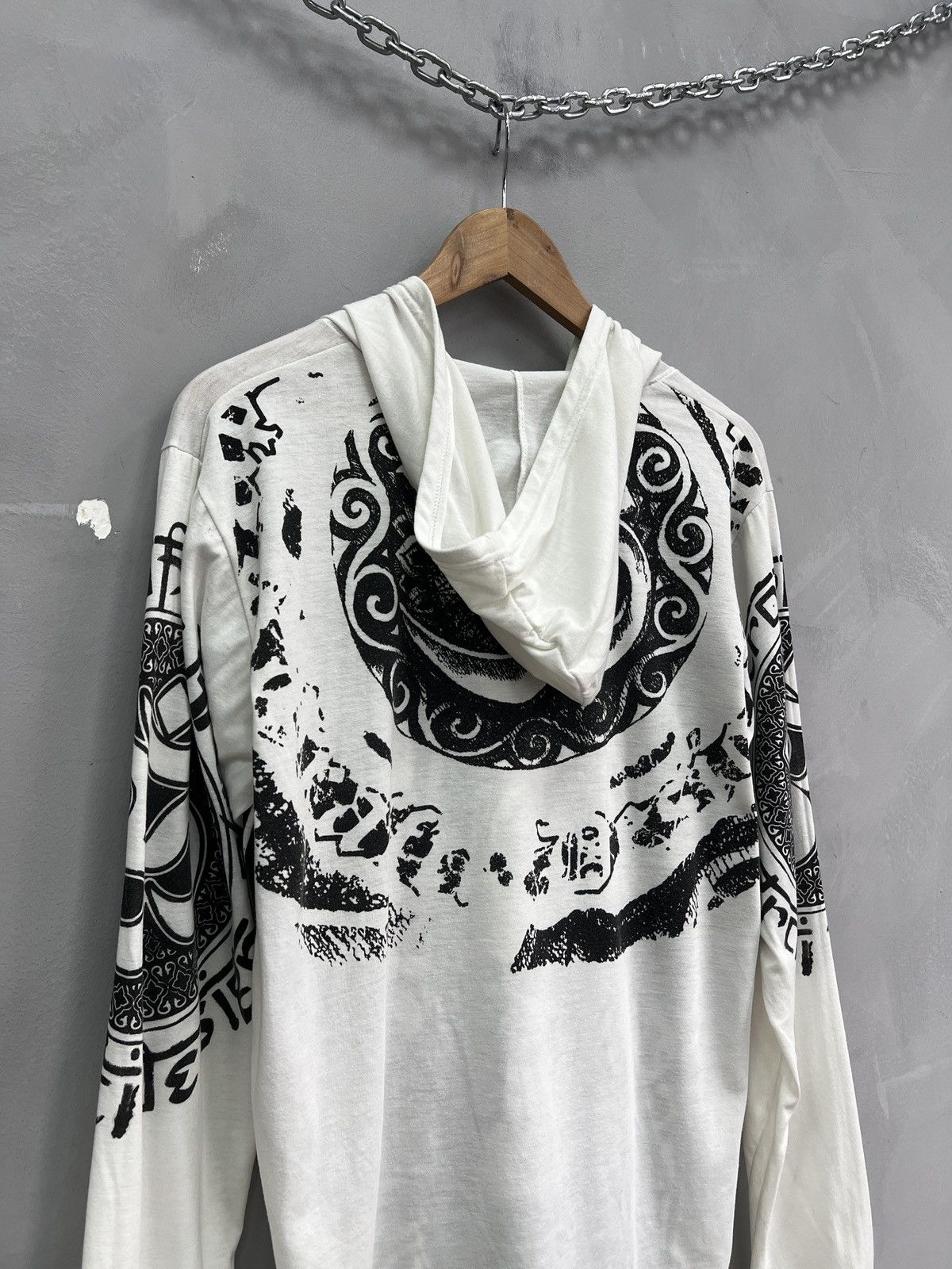Japanese Brand White Hoodie Buddha Ganesh print Boho style Size US M / EU 48-50 / 2 - 11 Thumbnail